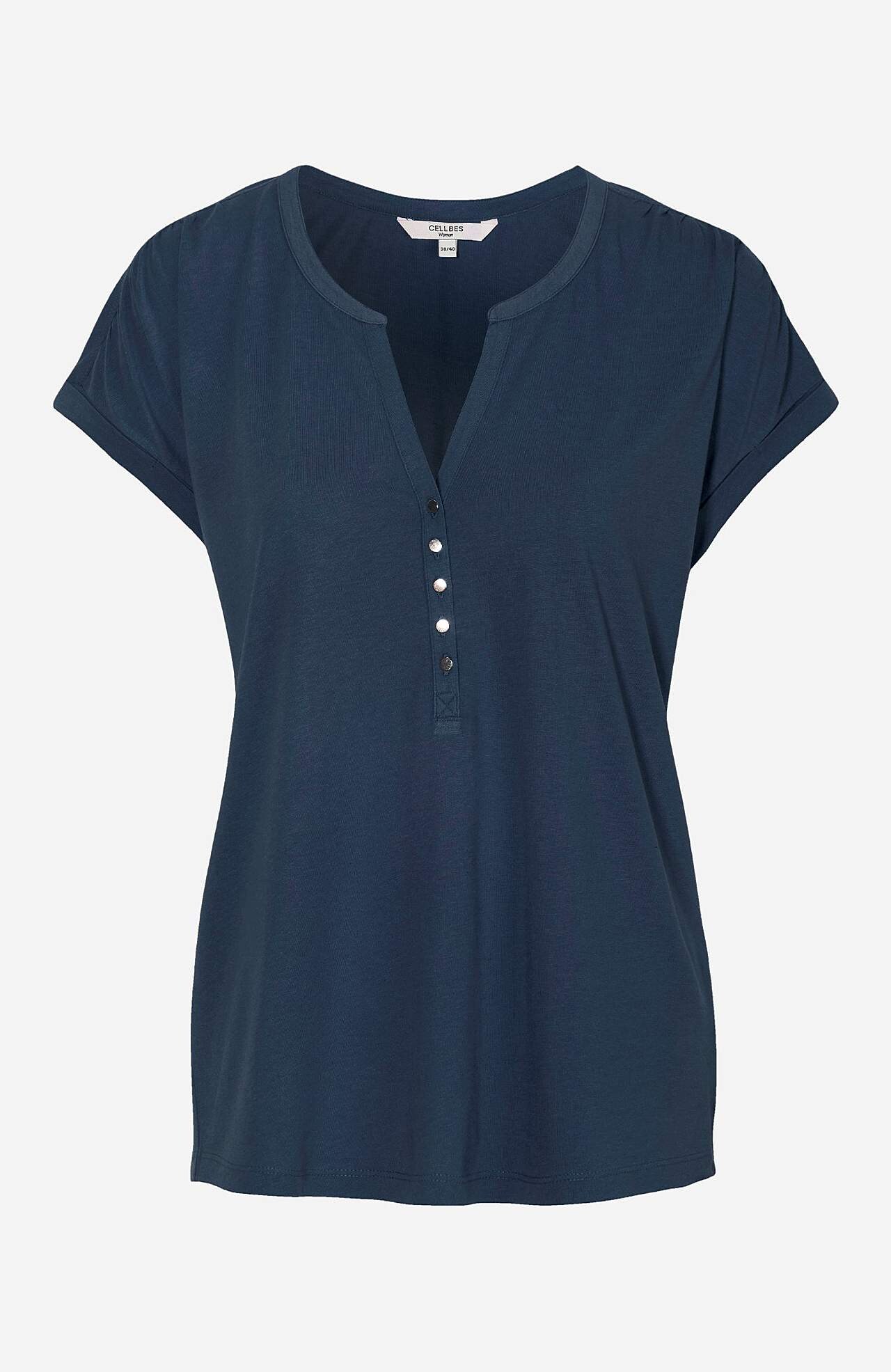 Jersey-topje met metalen knoppen