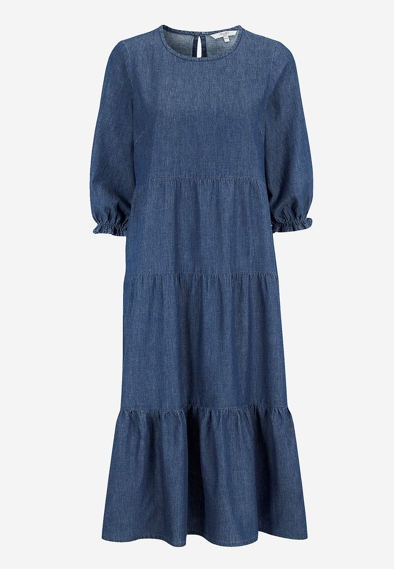 Denim jurk met ruches