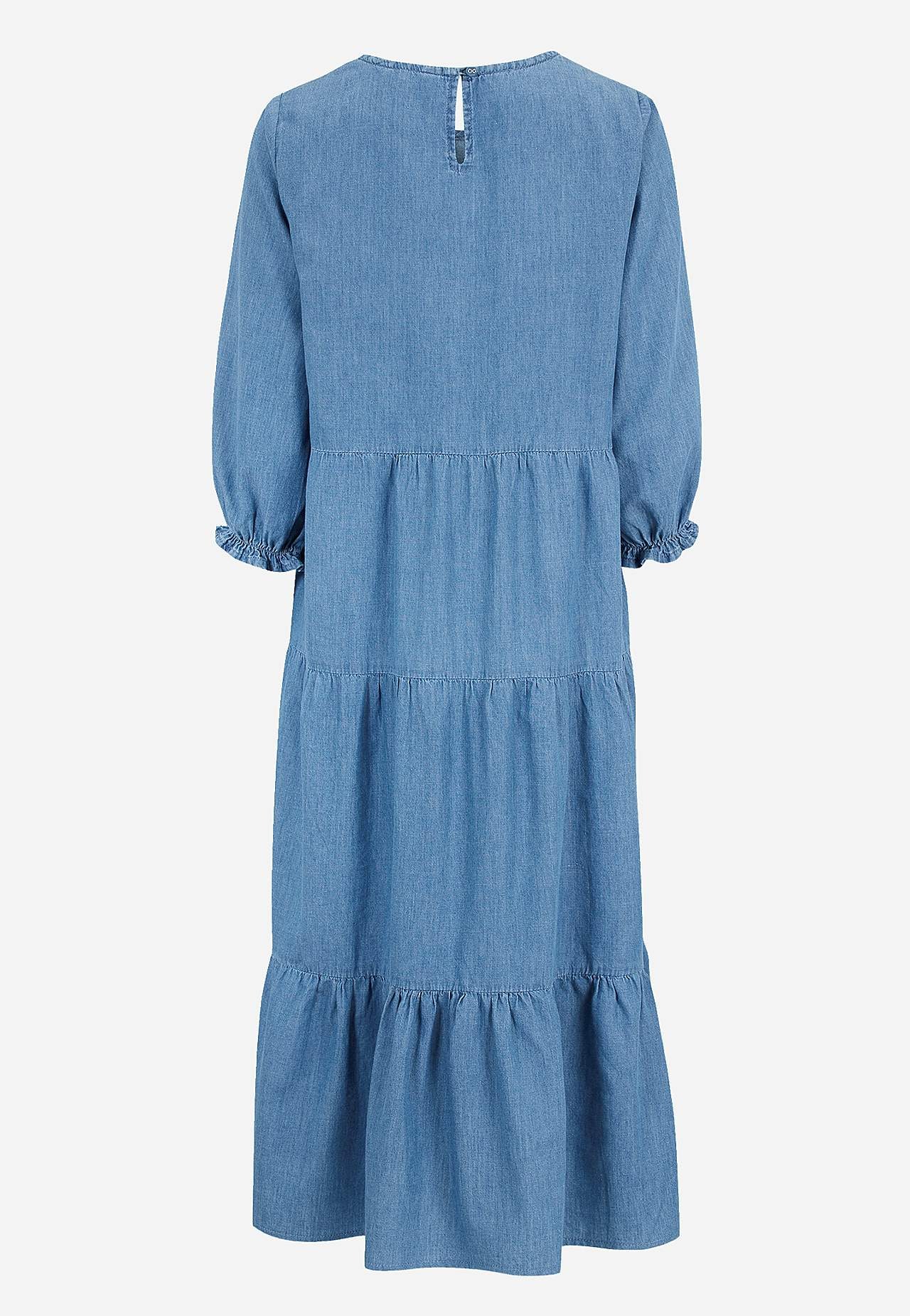 Denim jurk met ruches