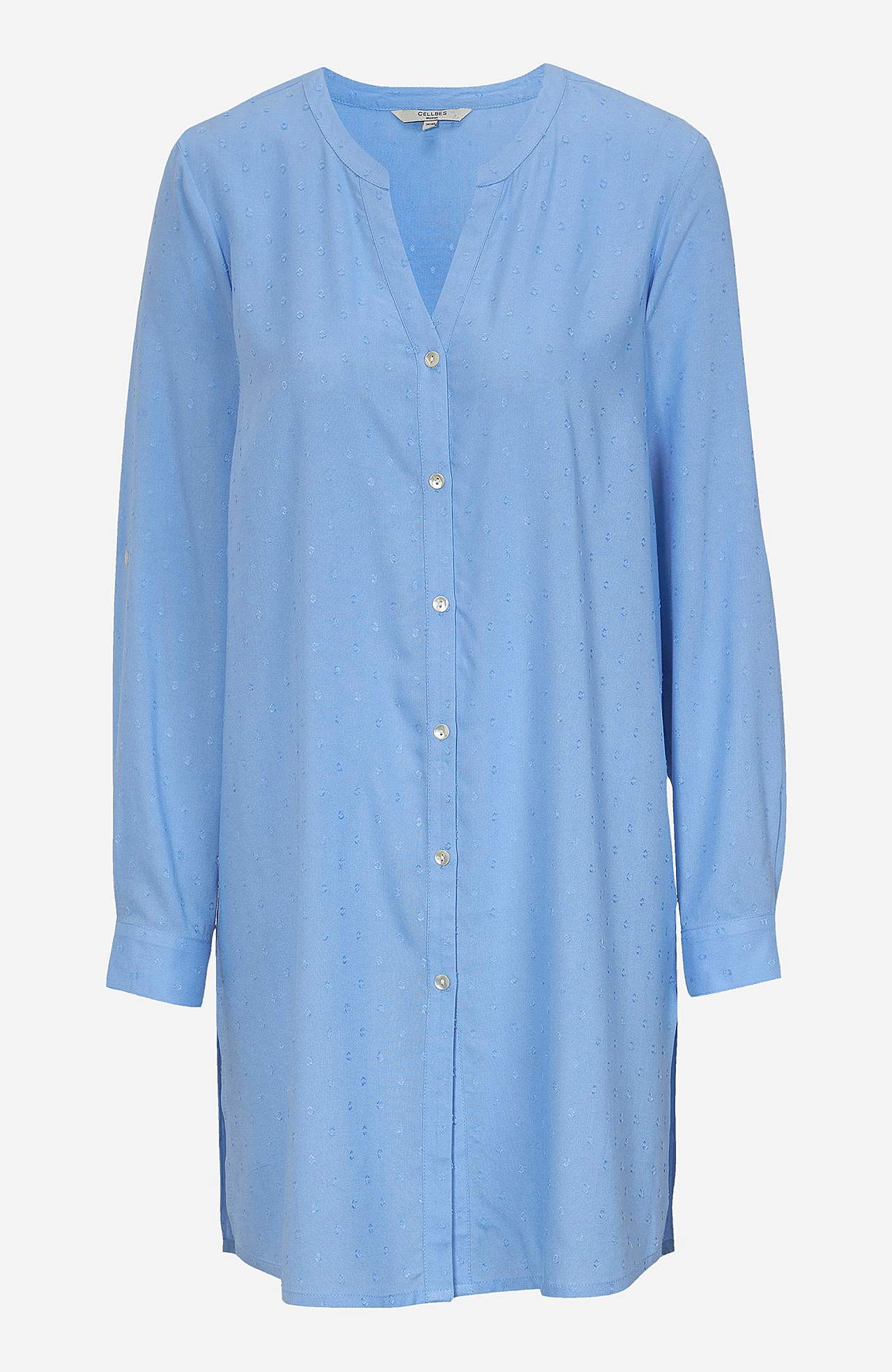 Viscose lang shirt met structuur