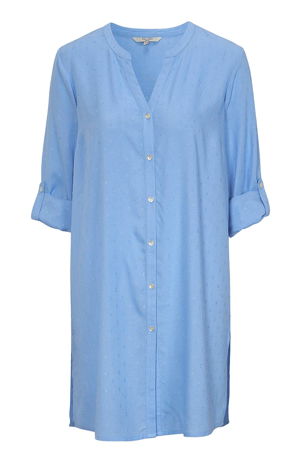Viscose lang shirt met structuur