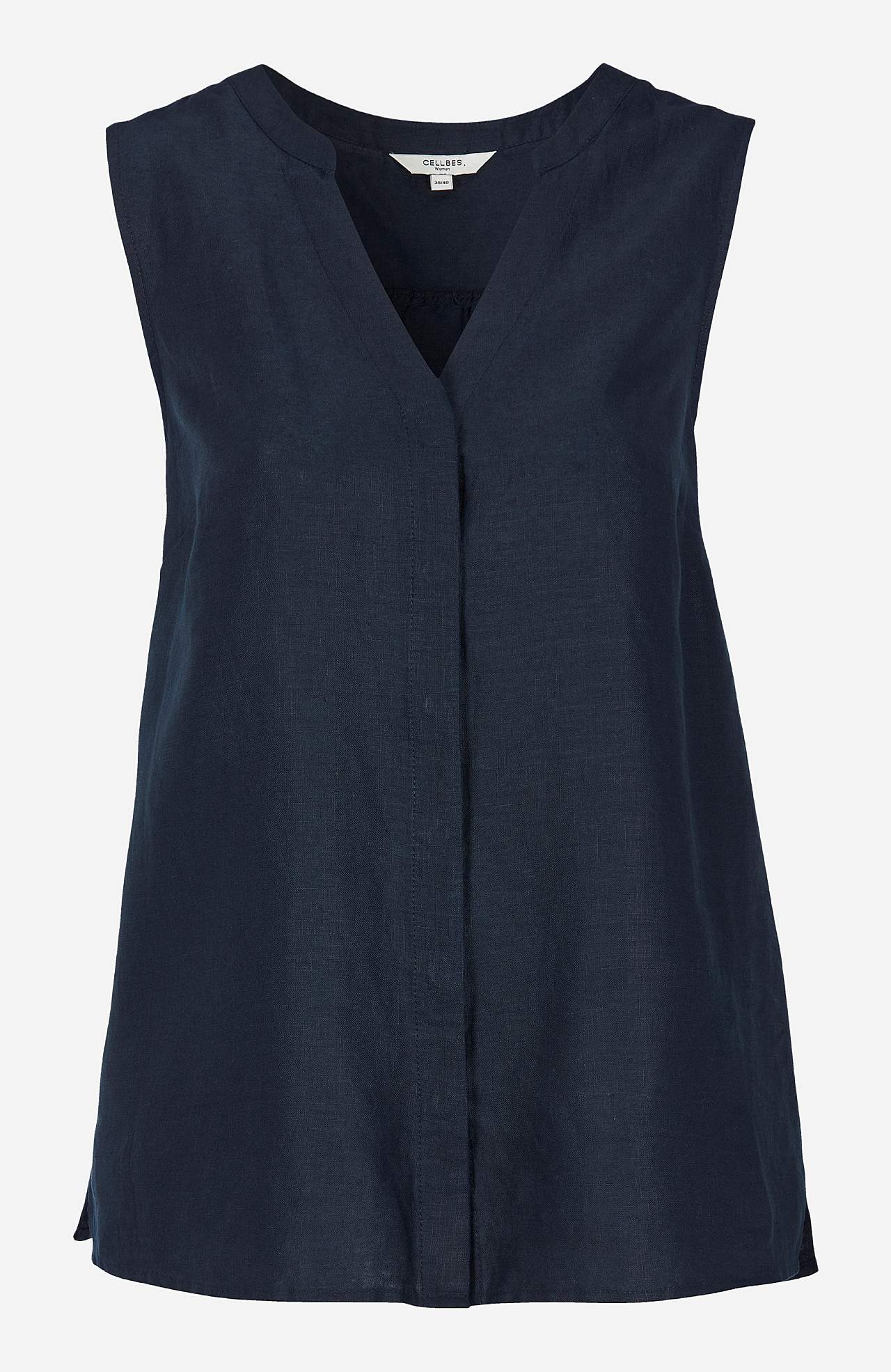 Linnen Premium blouse met ontwerp zonder mouwen