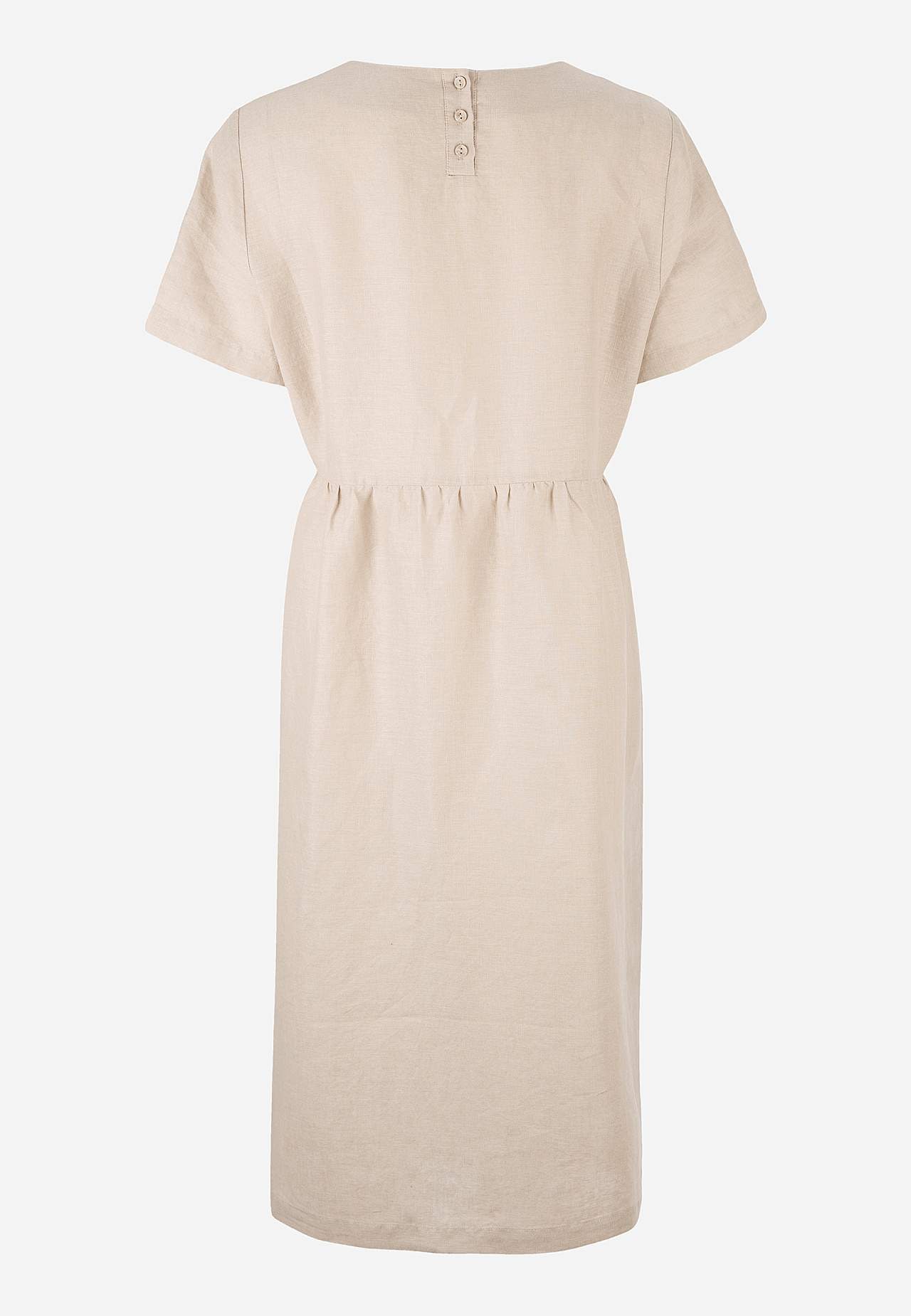 Linnen Premium jurk met korte mouw
