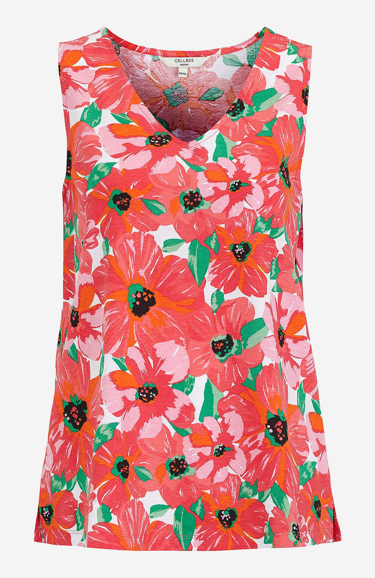 Patroonvormig en mouwloos jersey-topje