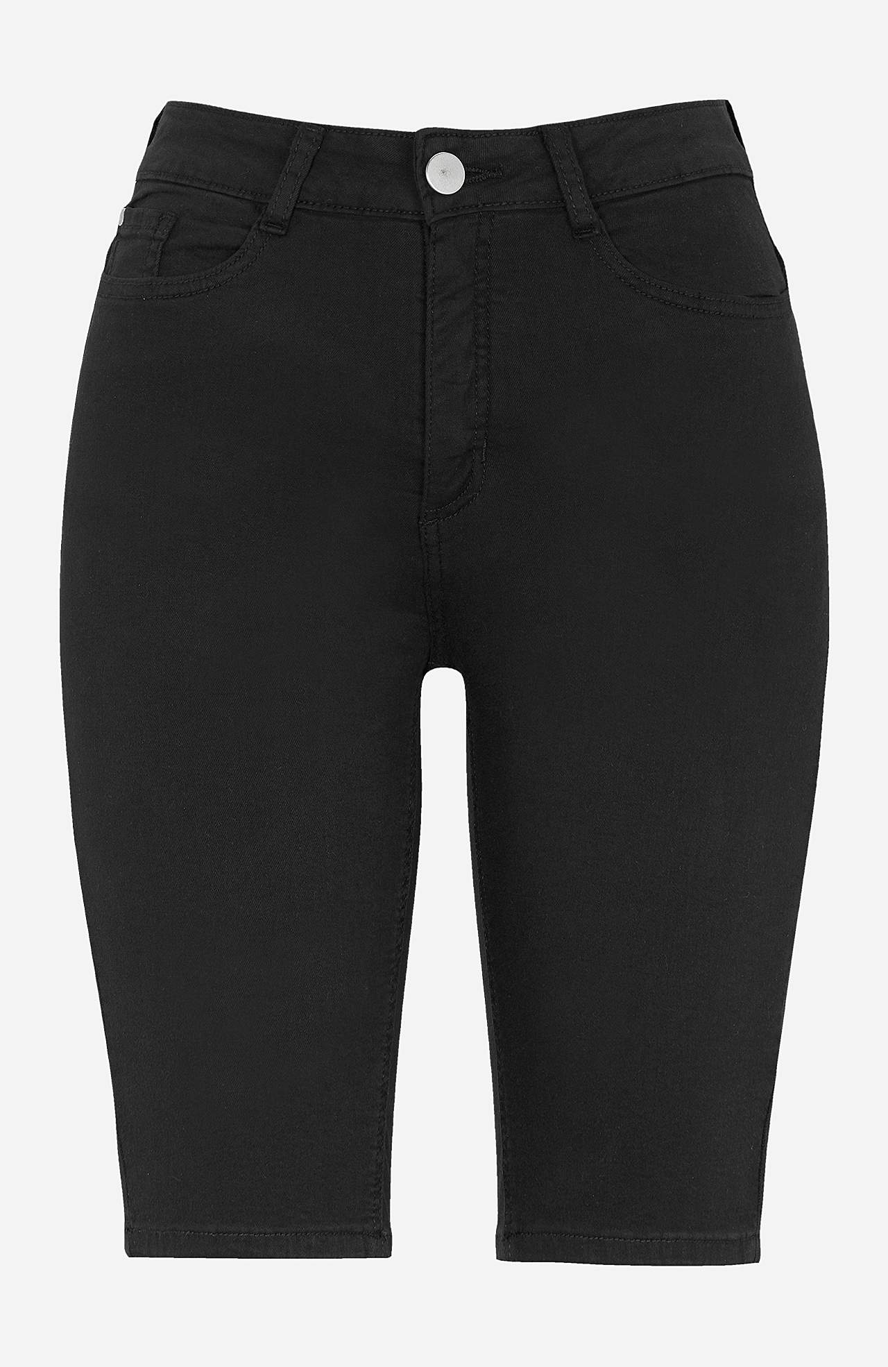 Elastische jeansshort met lang been Ella