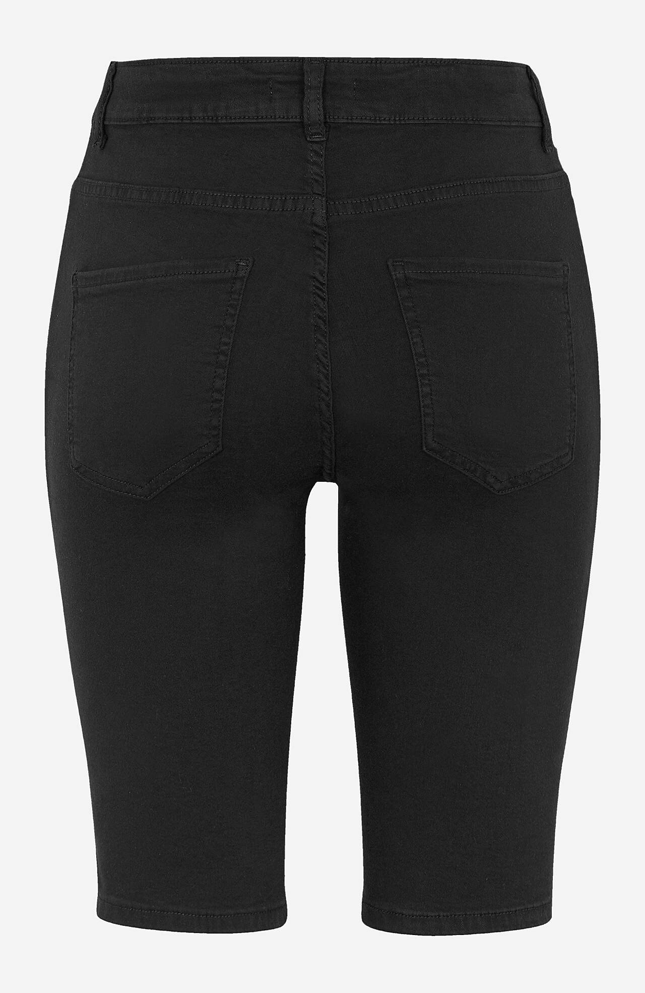 Elastische jeansshort met lang been Ella