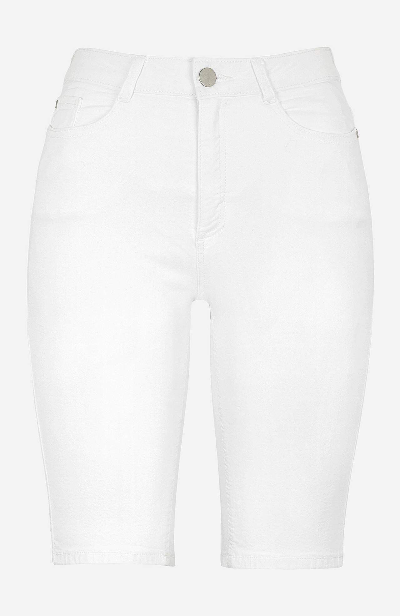 Elastische jeansshort met lang been Ella