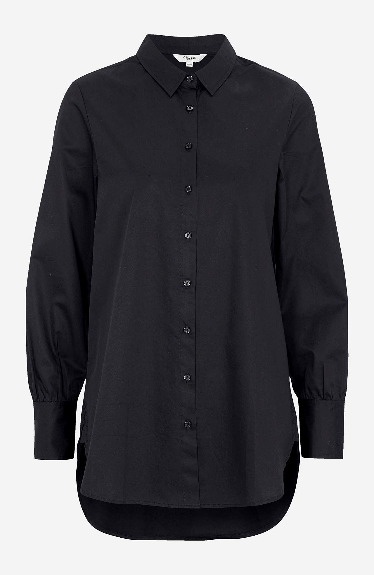 Lang shirt van katoensatijn