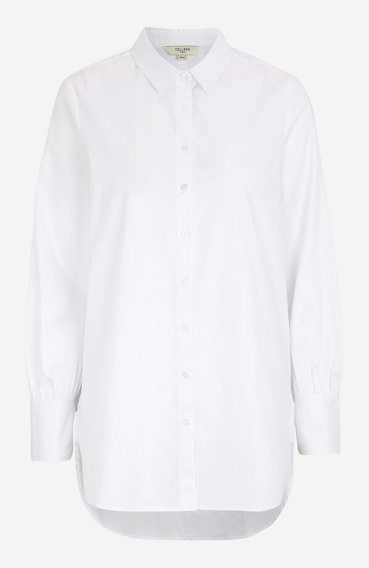 Lang shirt van katoensatijn