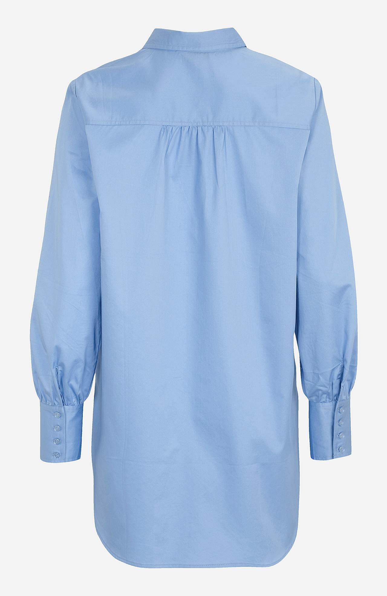 Lang shirt van katoensatijn