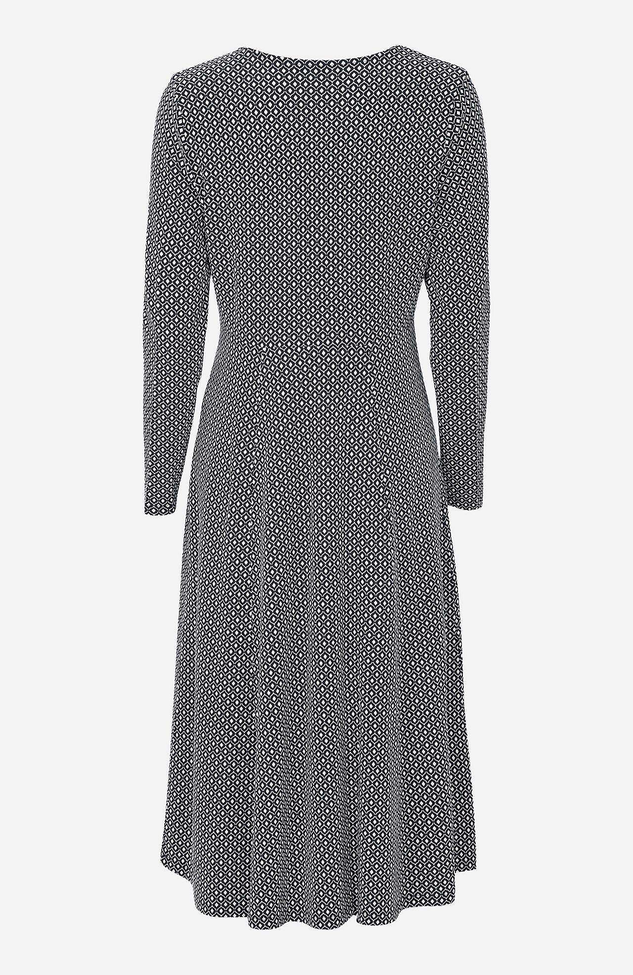 Patroonvormige aan de voorkant omgevouwen jurk van tricot Elina