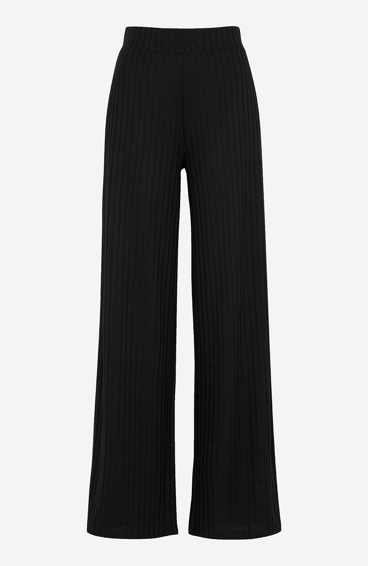 Broek van geribbeld tricot