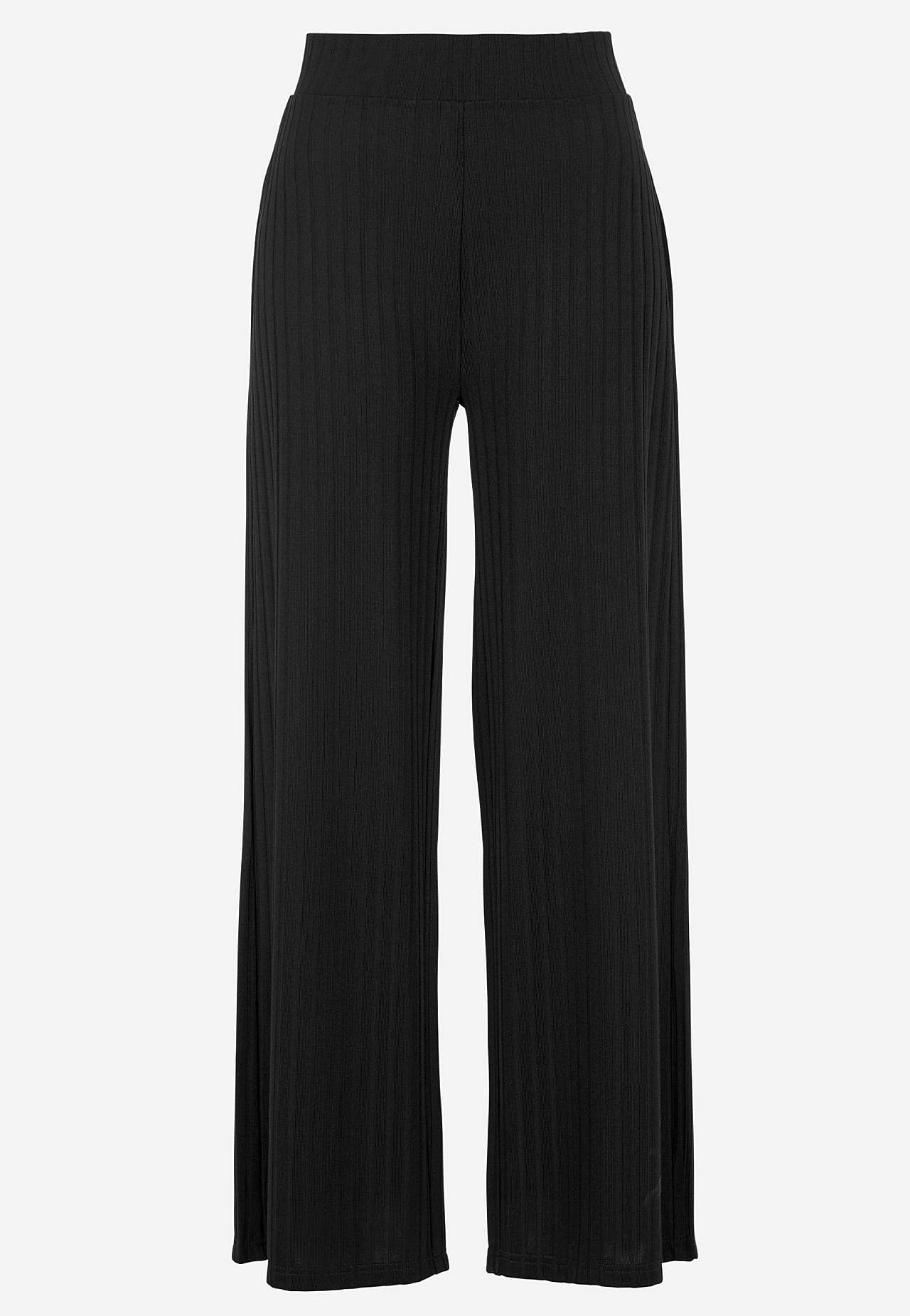 Broek van geribbeld tricot