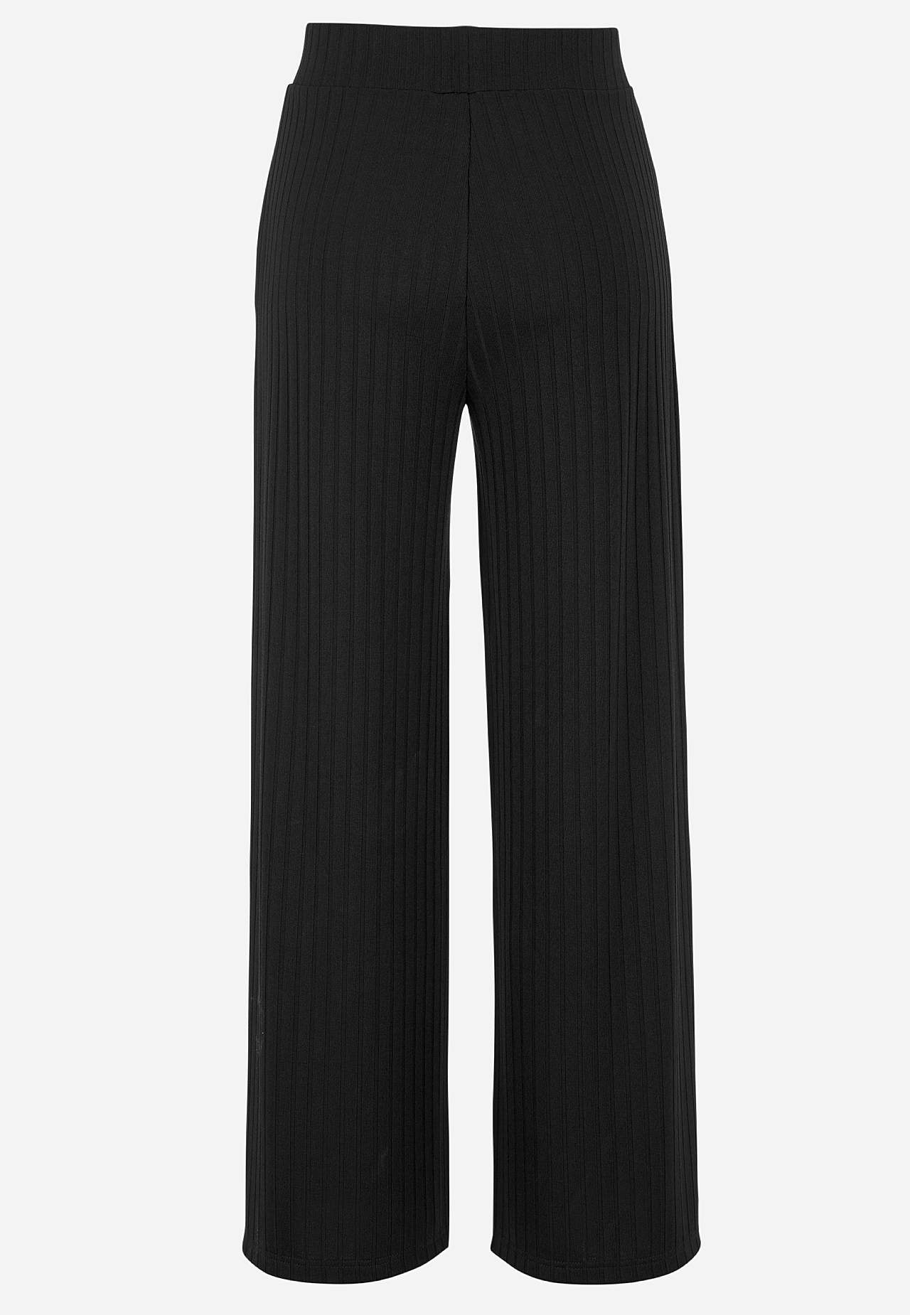 Broek van geribbeld tricot
