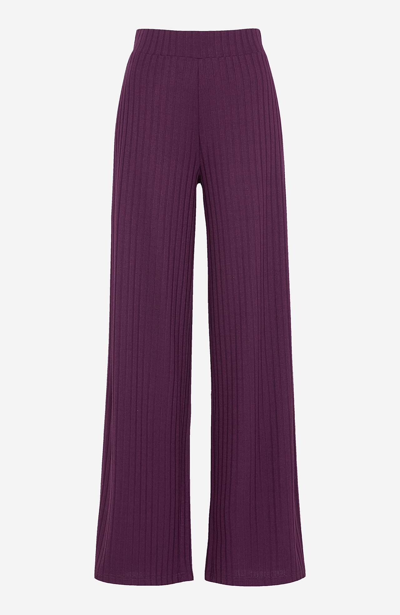 Broek van geribbeld tricot