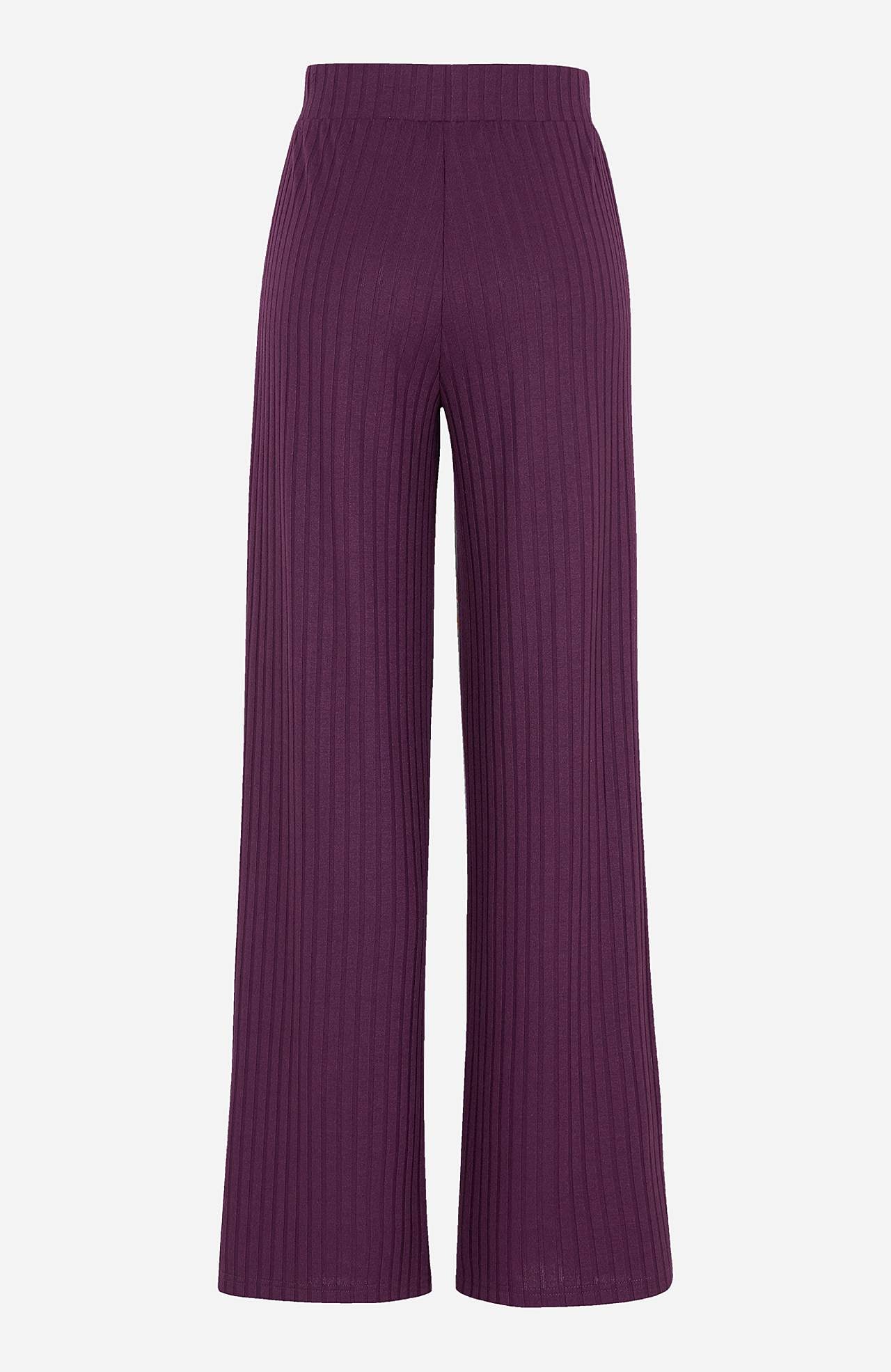 Broek van geribbeld tricot