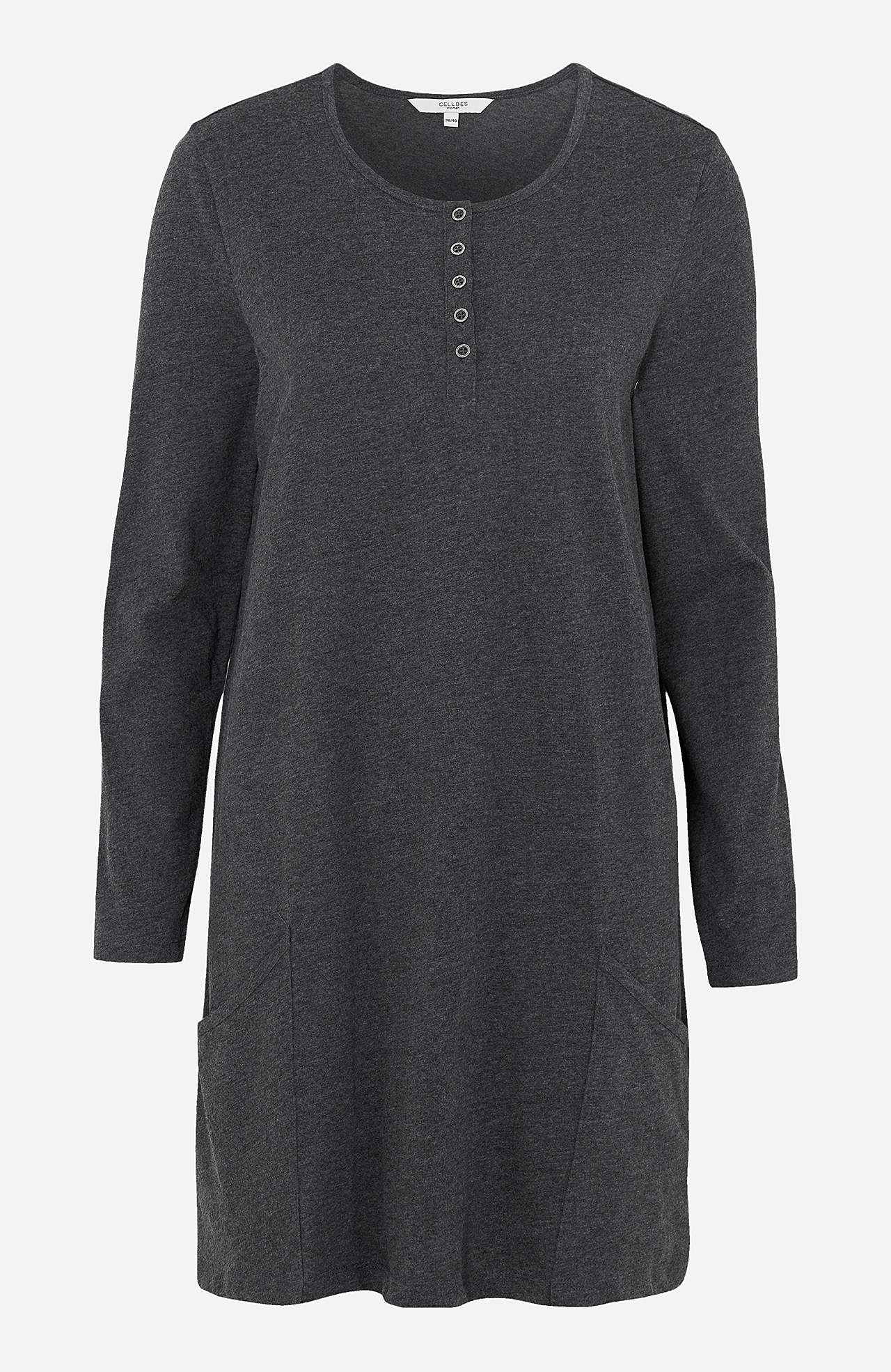 Jersey tuniek met lange mouwen met zakken Hilda
