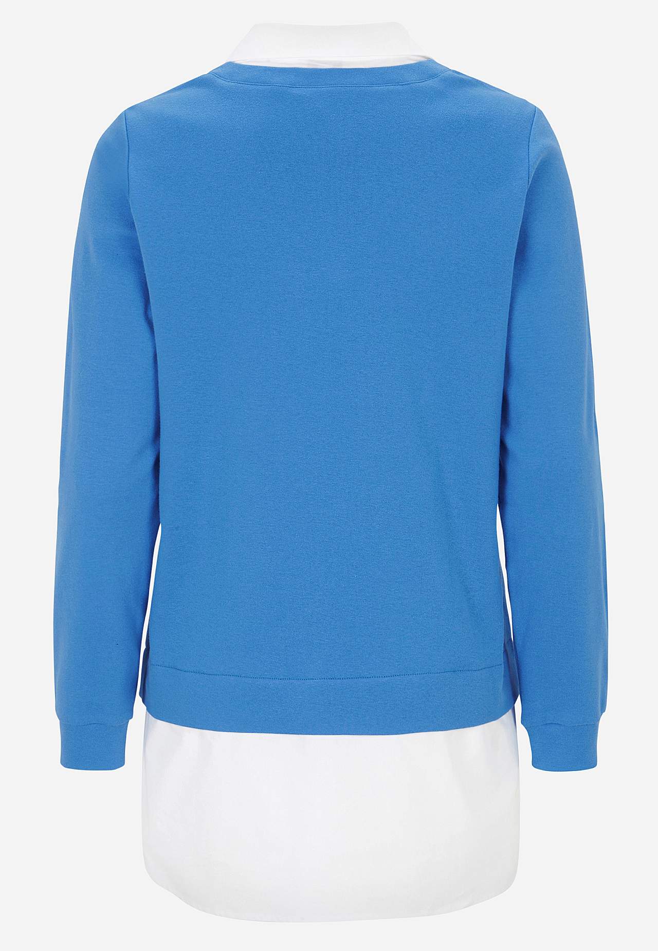 Jersey-topje met genaaide overhemdkraag