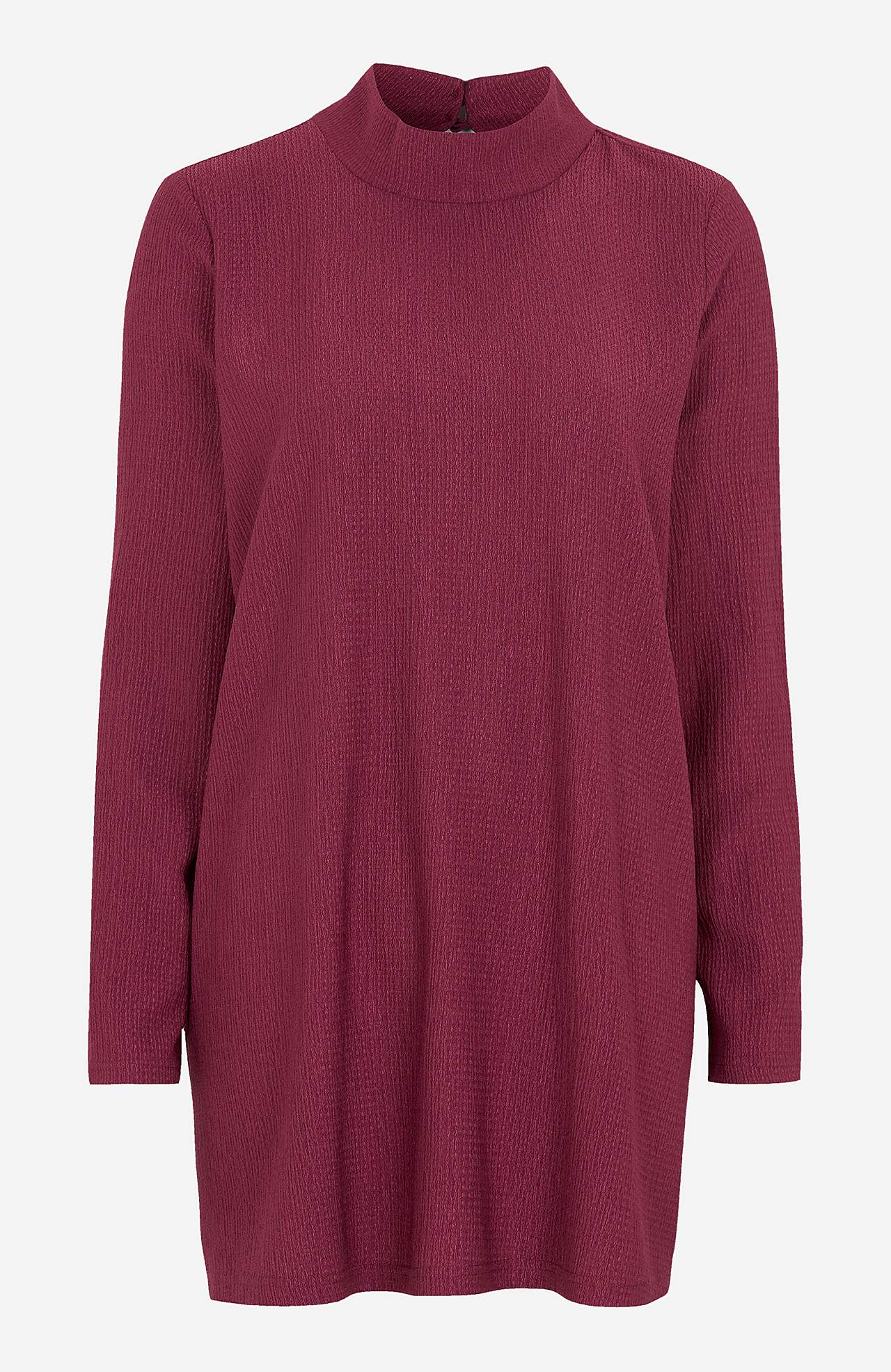 Jersey tuniek met halve col en lange mouwen