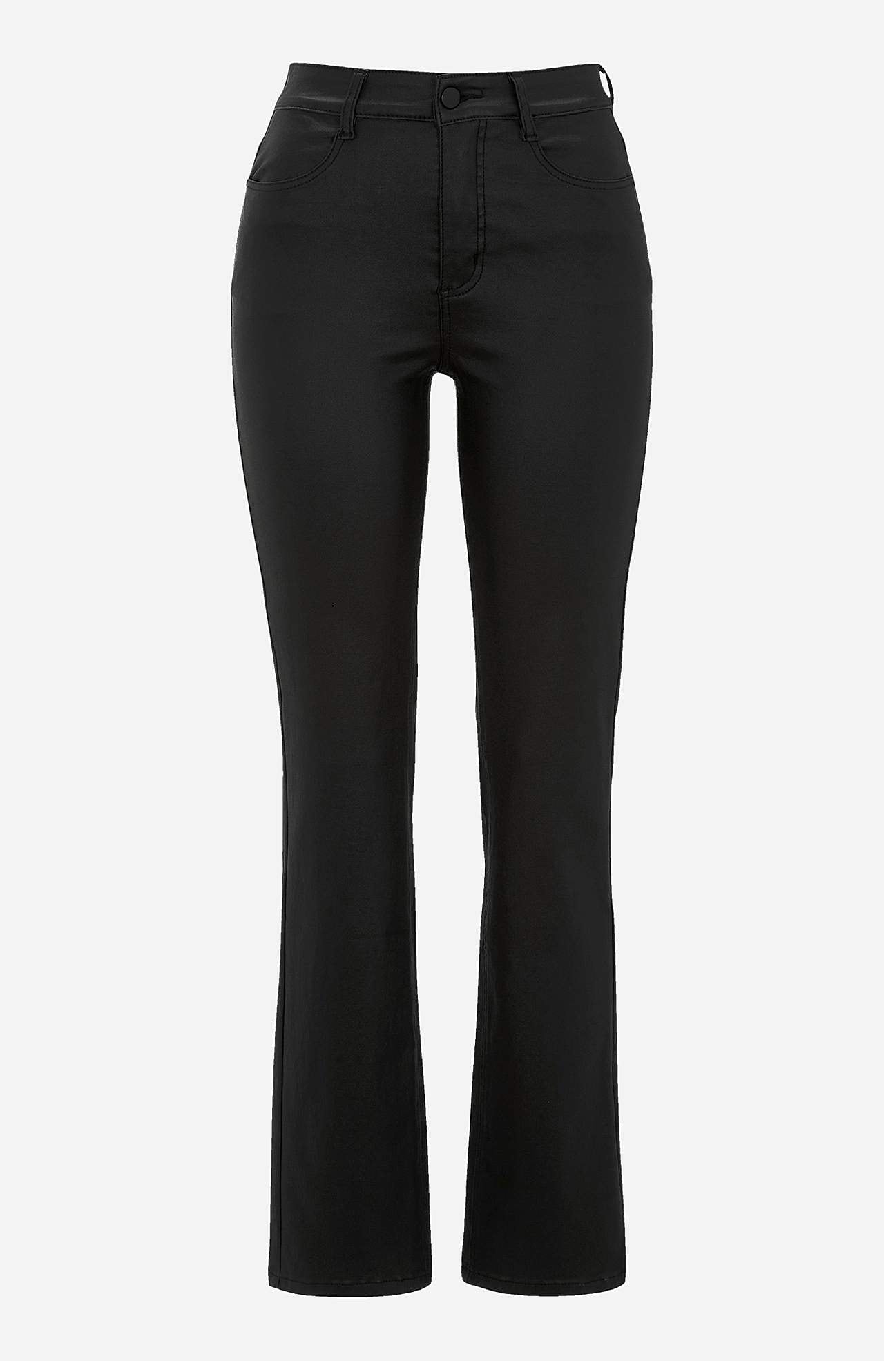 Gecoate broek met rechte benen
