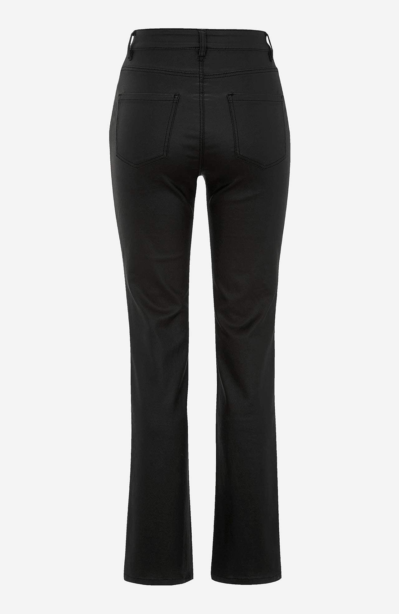 Gecoate broek met rechte benen