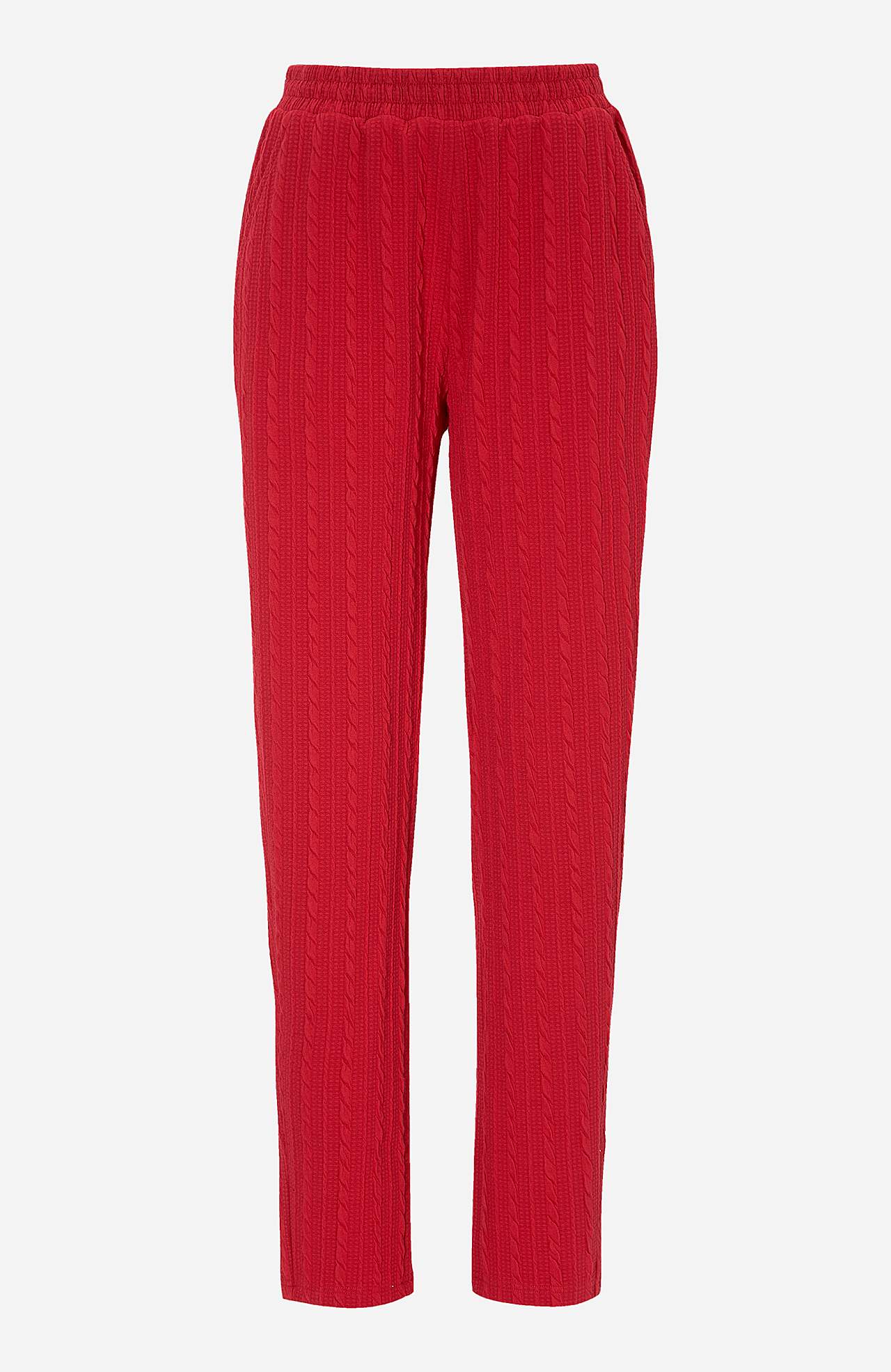 Structuurgebreide jersey broek Cara