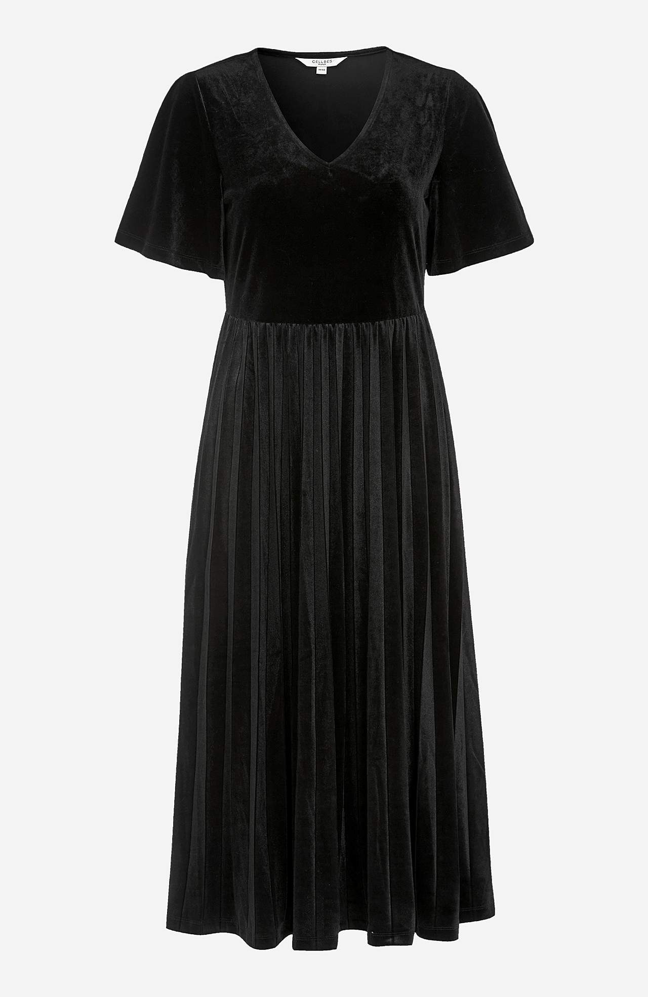 Geplisseerde velvet jurk