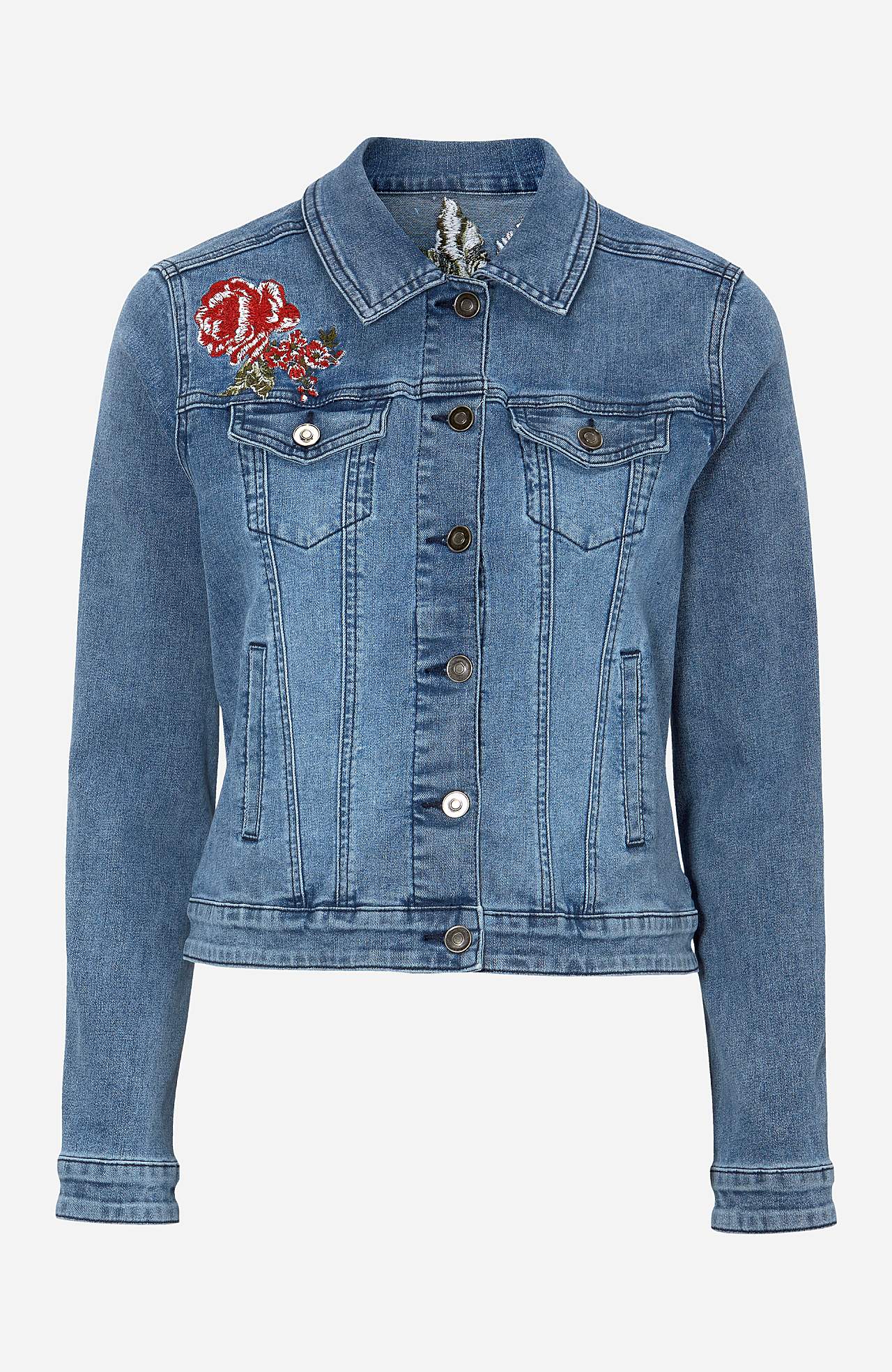 Denim jas met borduurwerken Betty