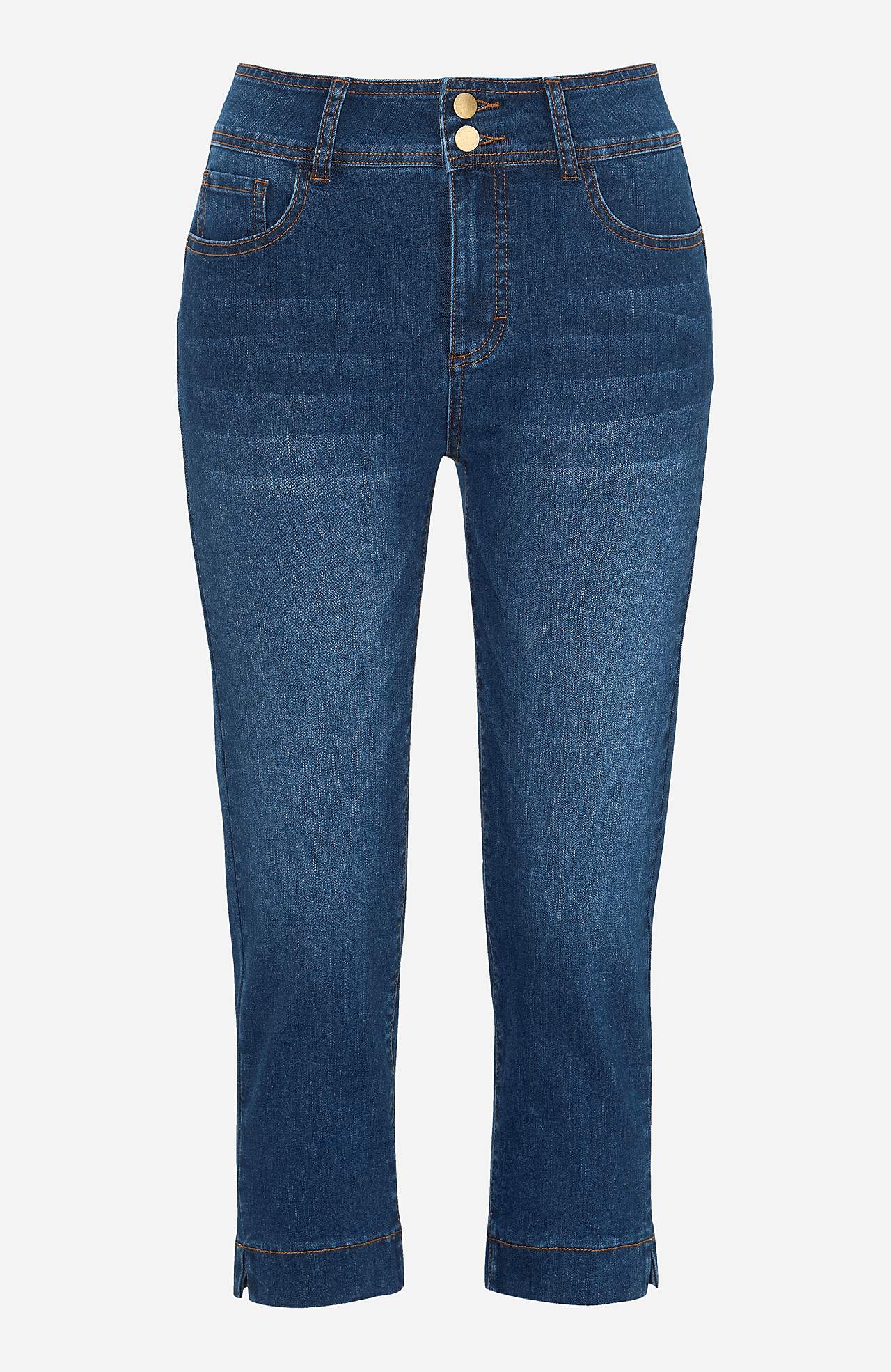 Elastische cropped jeans met shaping effect