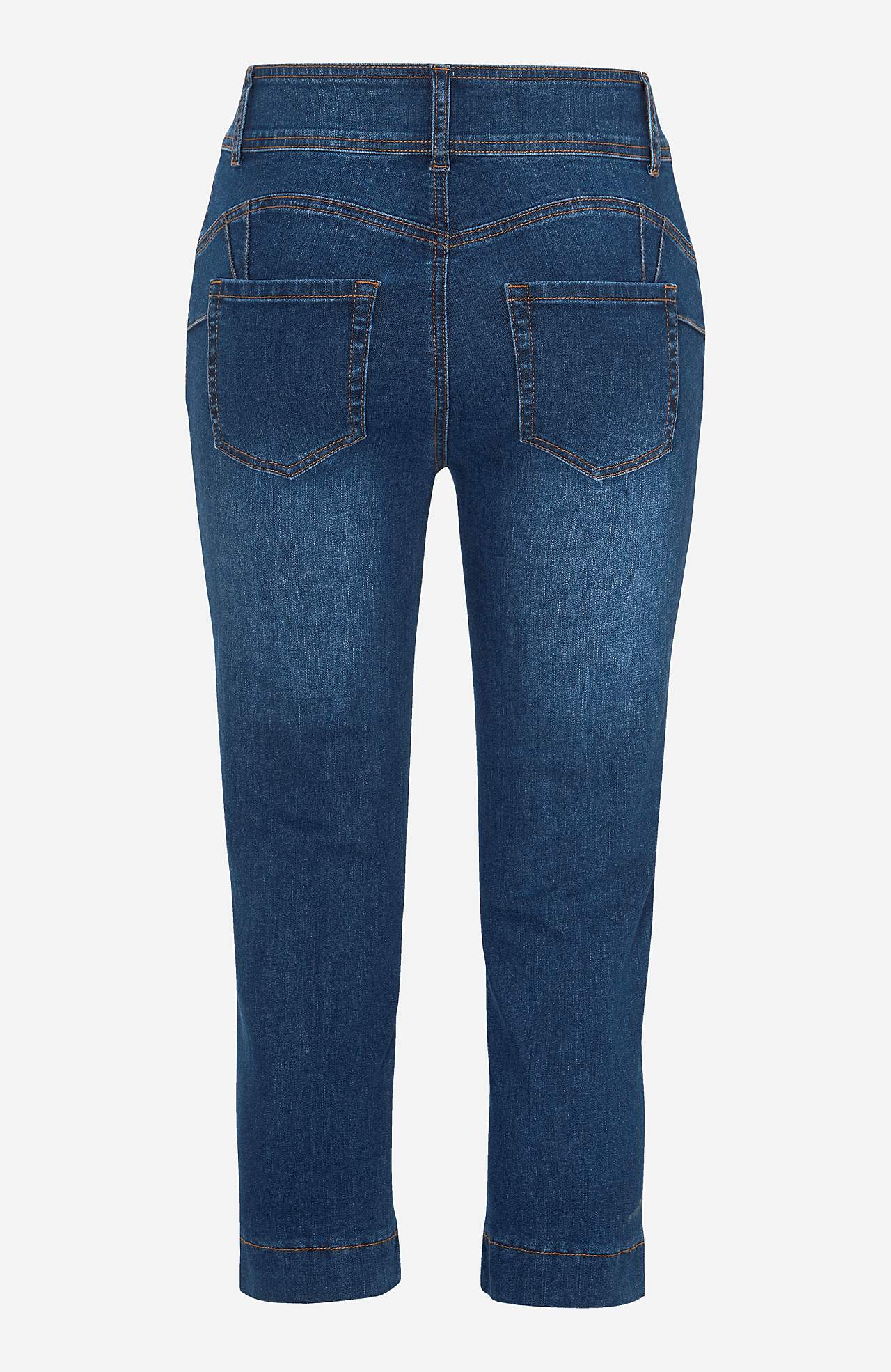 Elastische cropped jeans met shaping effect