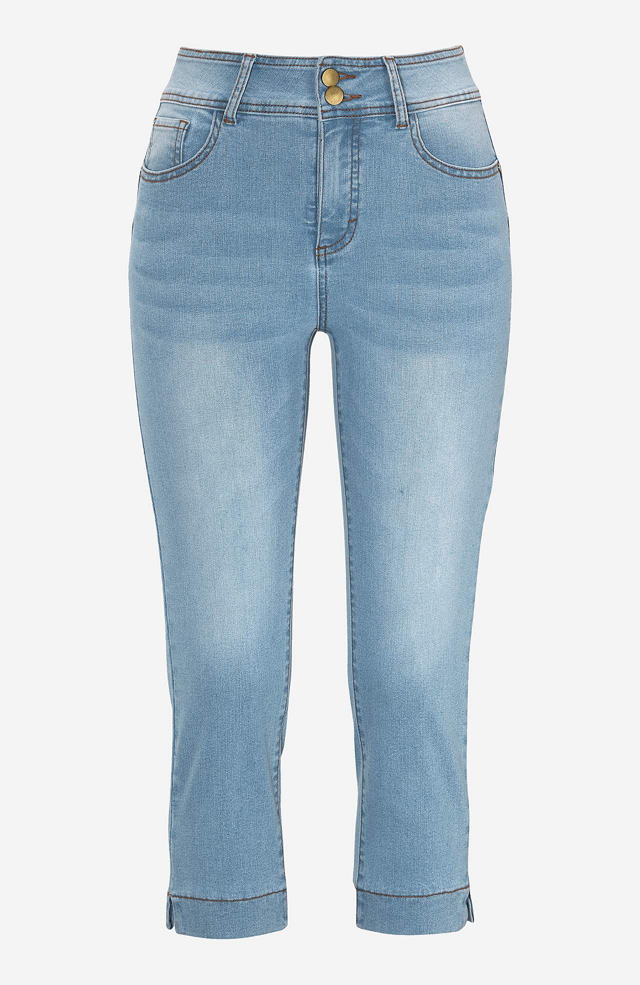 Elastische cropped jeans met shaping effect