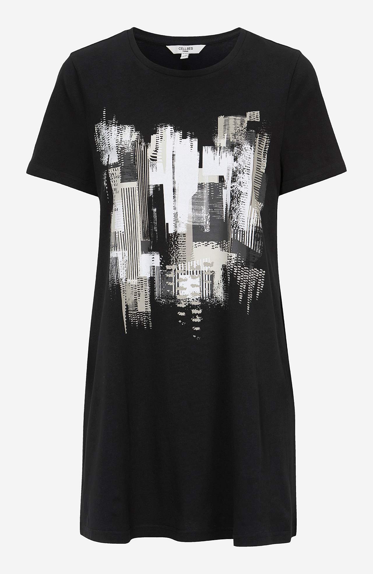 Jersey tuniek met korte mouwen met print