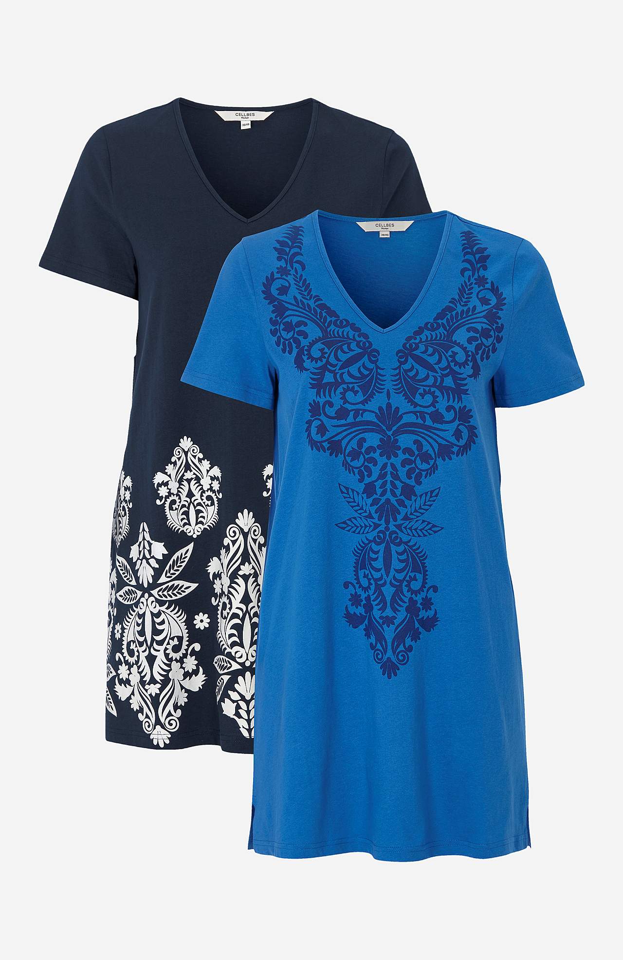 Jersey tuniek met korte mouwen Set van 2