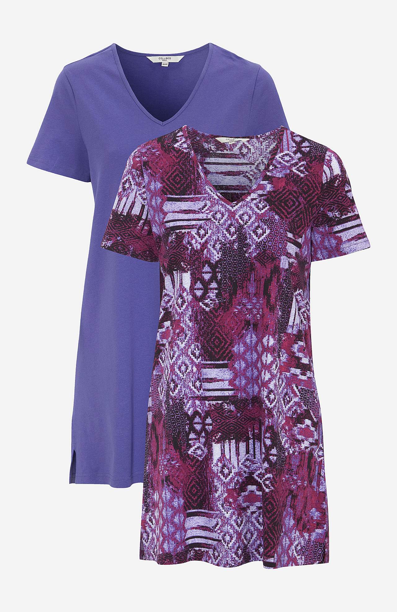 Jersey tuniek met korte mouwen Set van 2