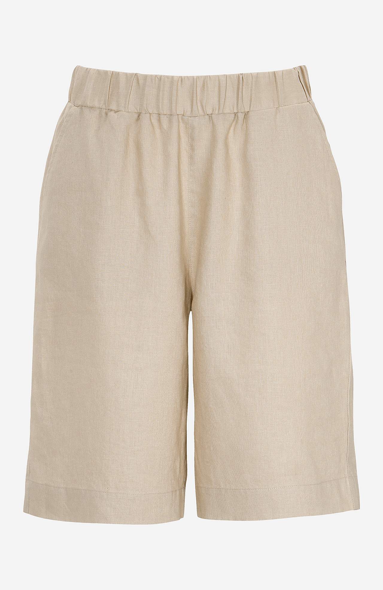 Linnen Premium shorts met elastiek aan de taille
