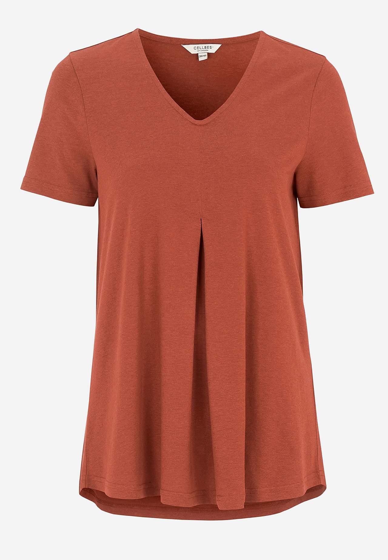 Jersey-topje met een v-hals