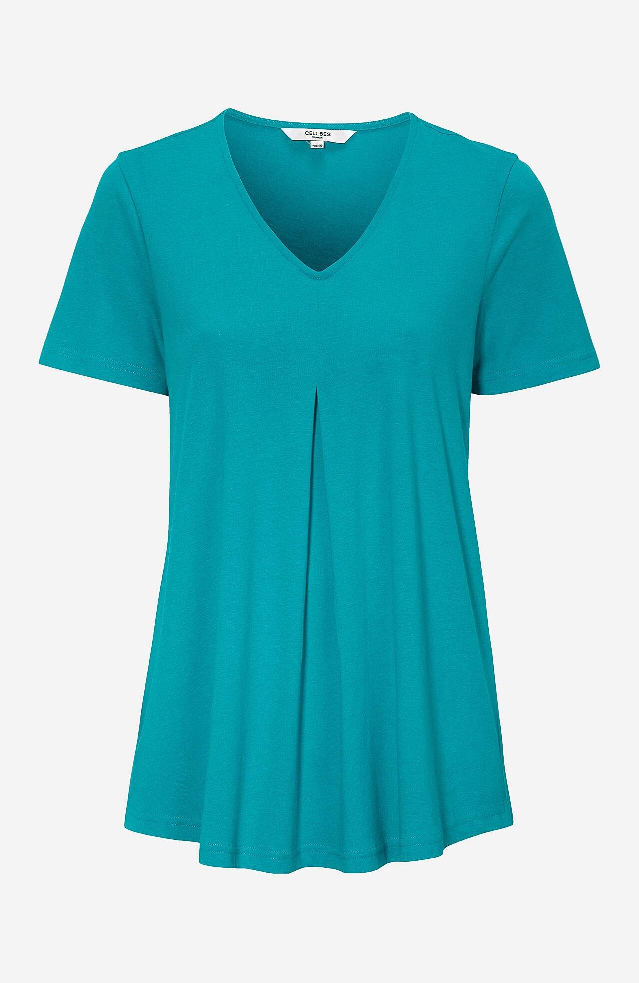 Jersey-topje met een v-hals