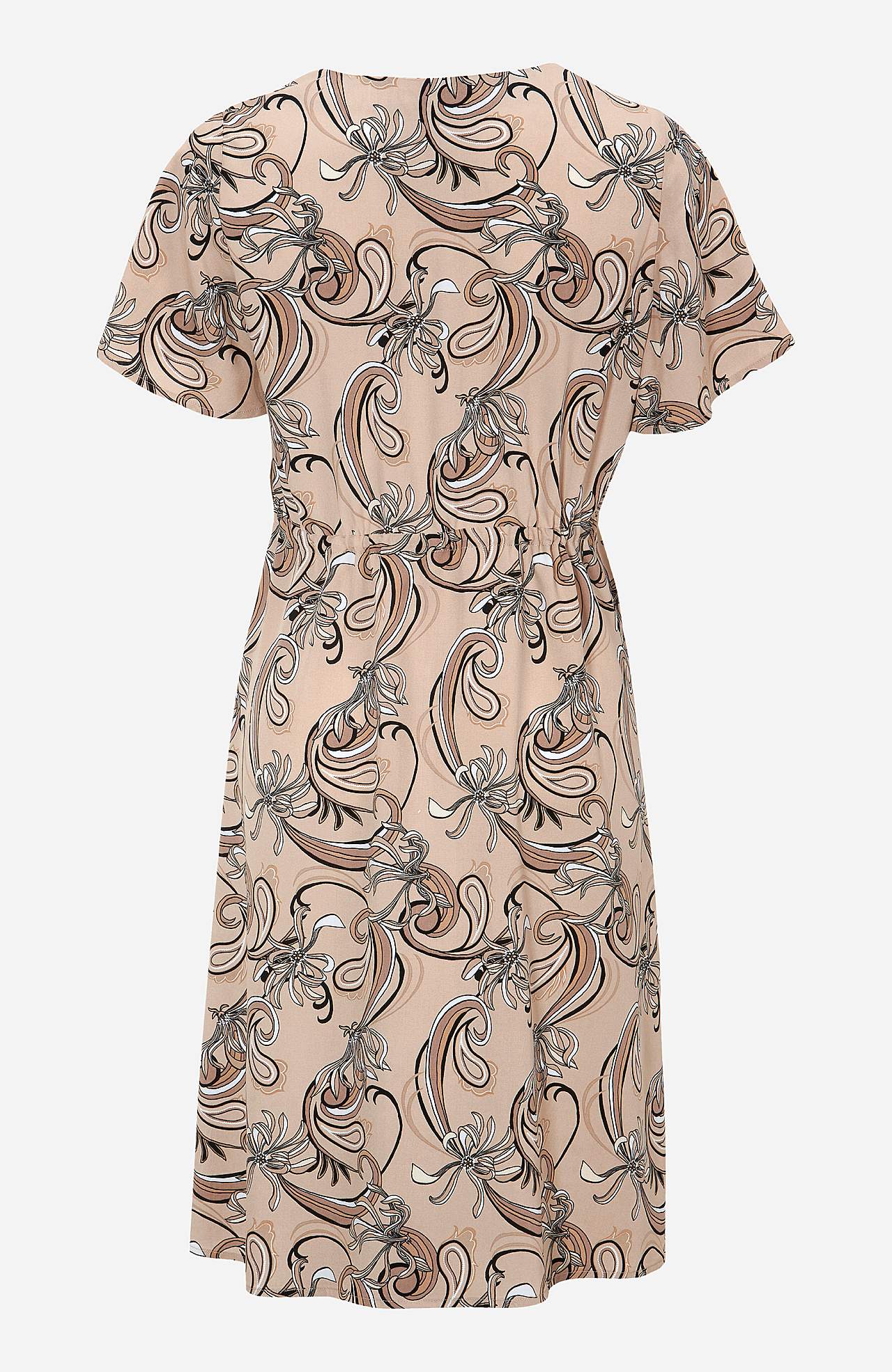 Patroonvormige viscose jurk met korte mouwen Jennifer