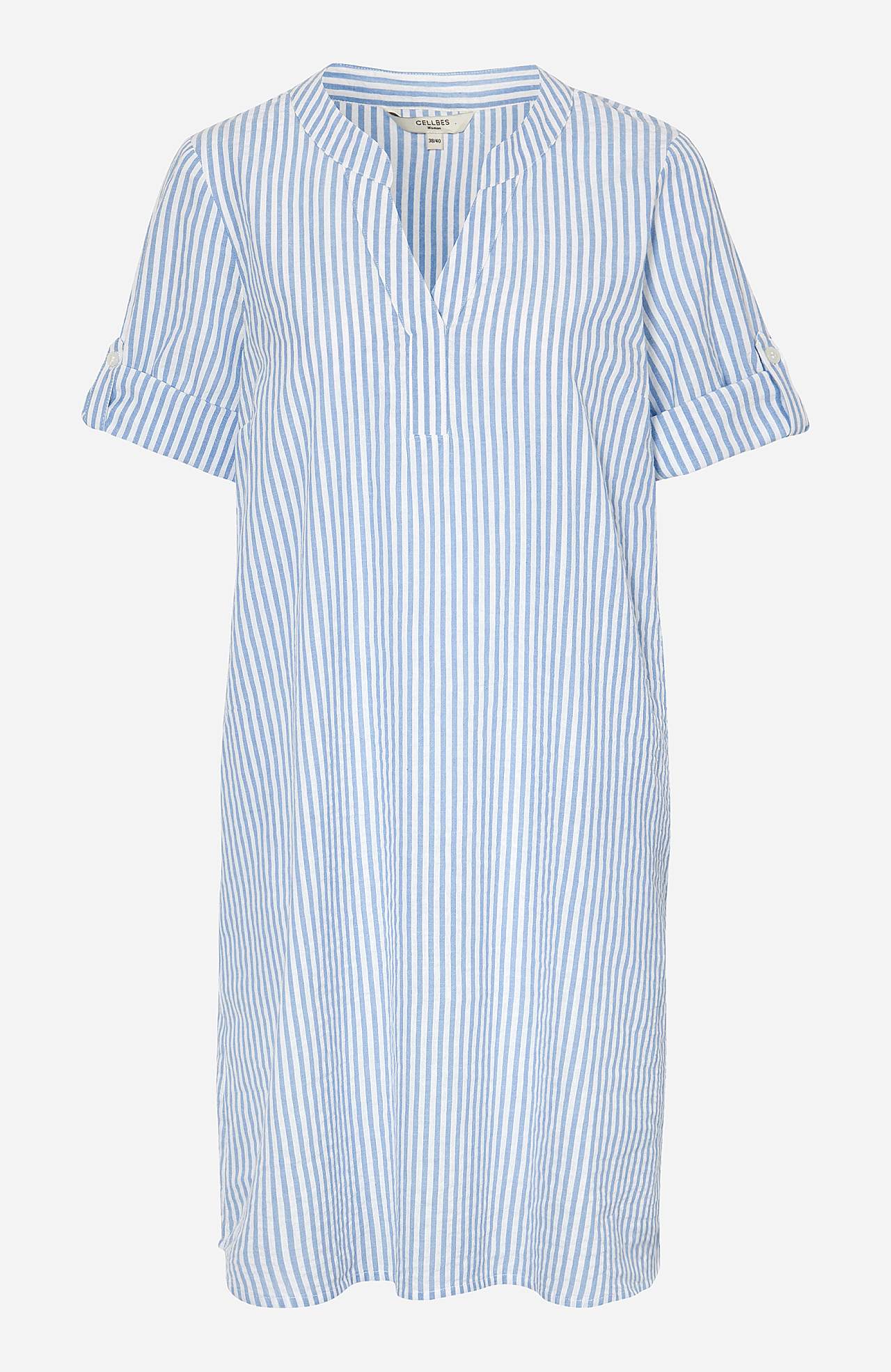 Gestreepte jurk van seersucker