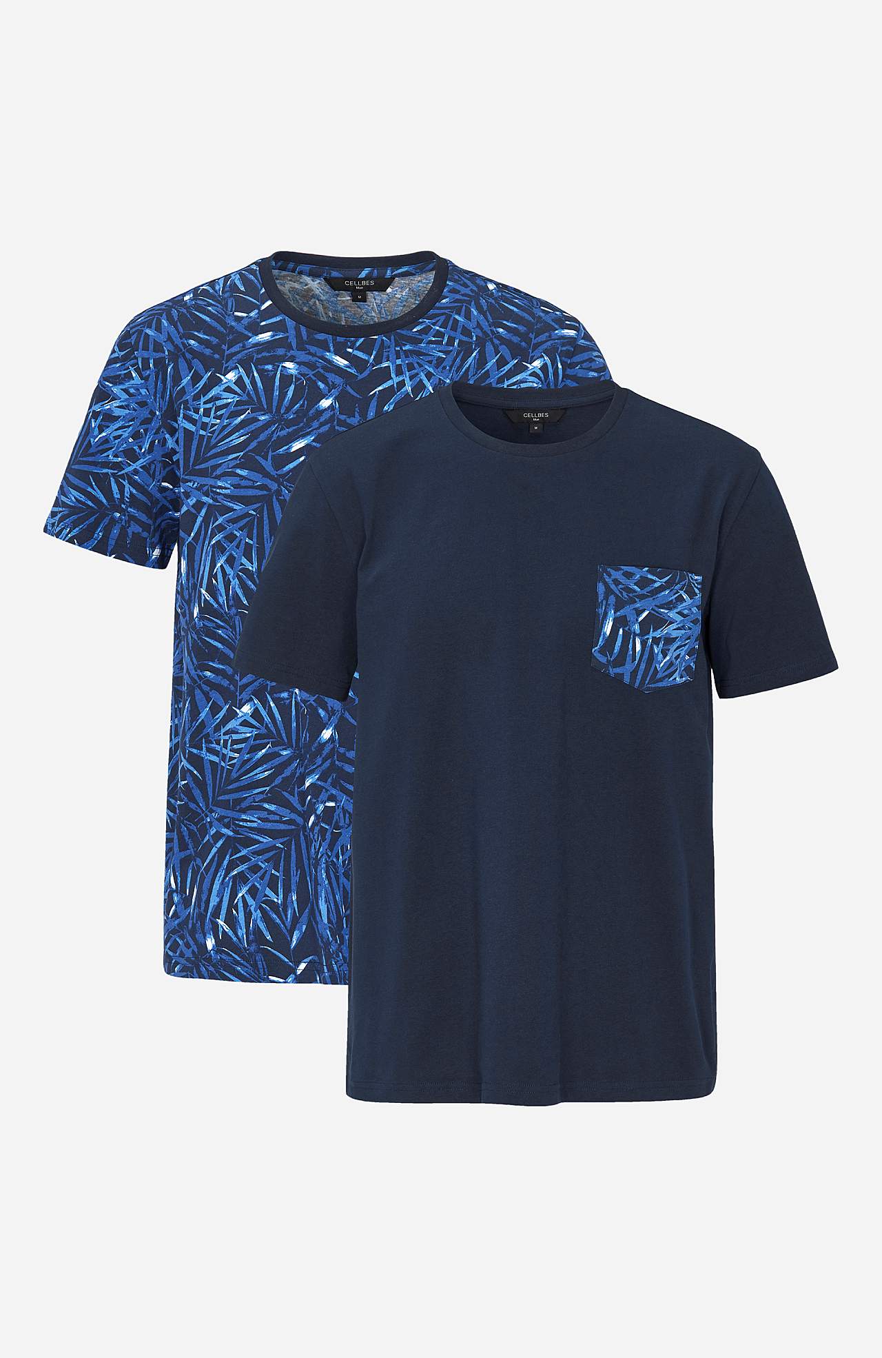 T-shirt met borstzak Elon Set van 2