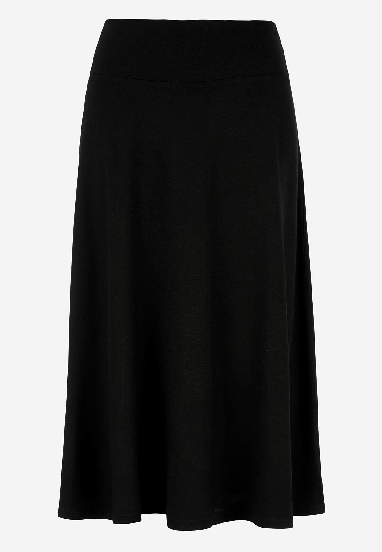 Lange en flared jersey rok