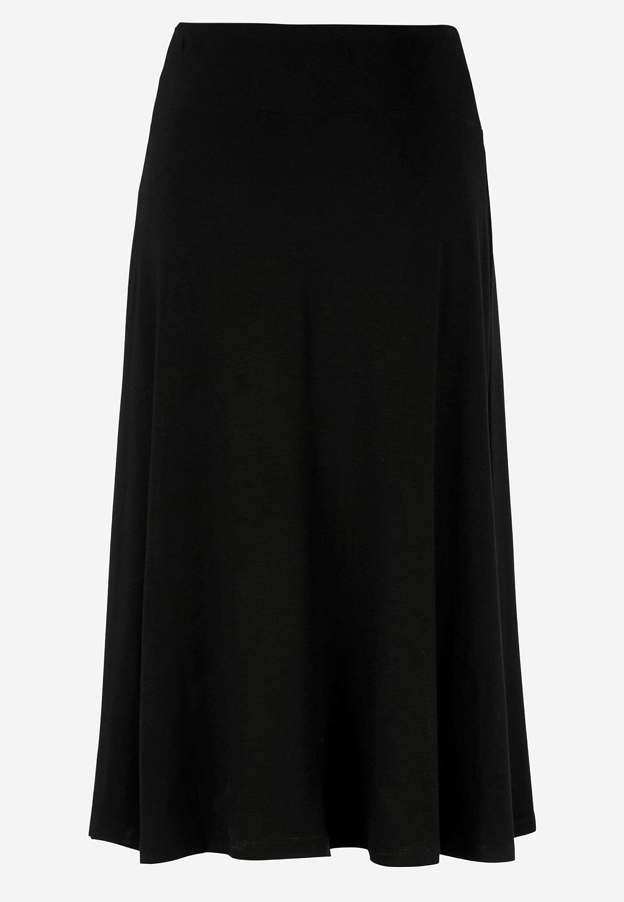 Lange en flared jersey rok