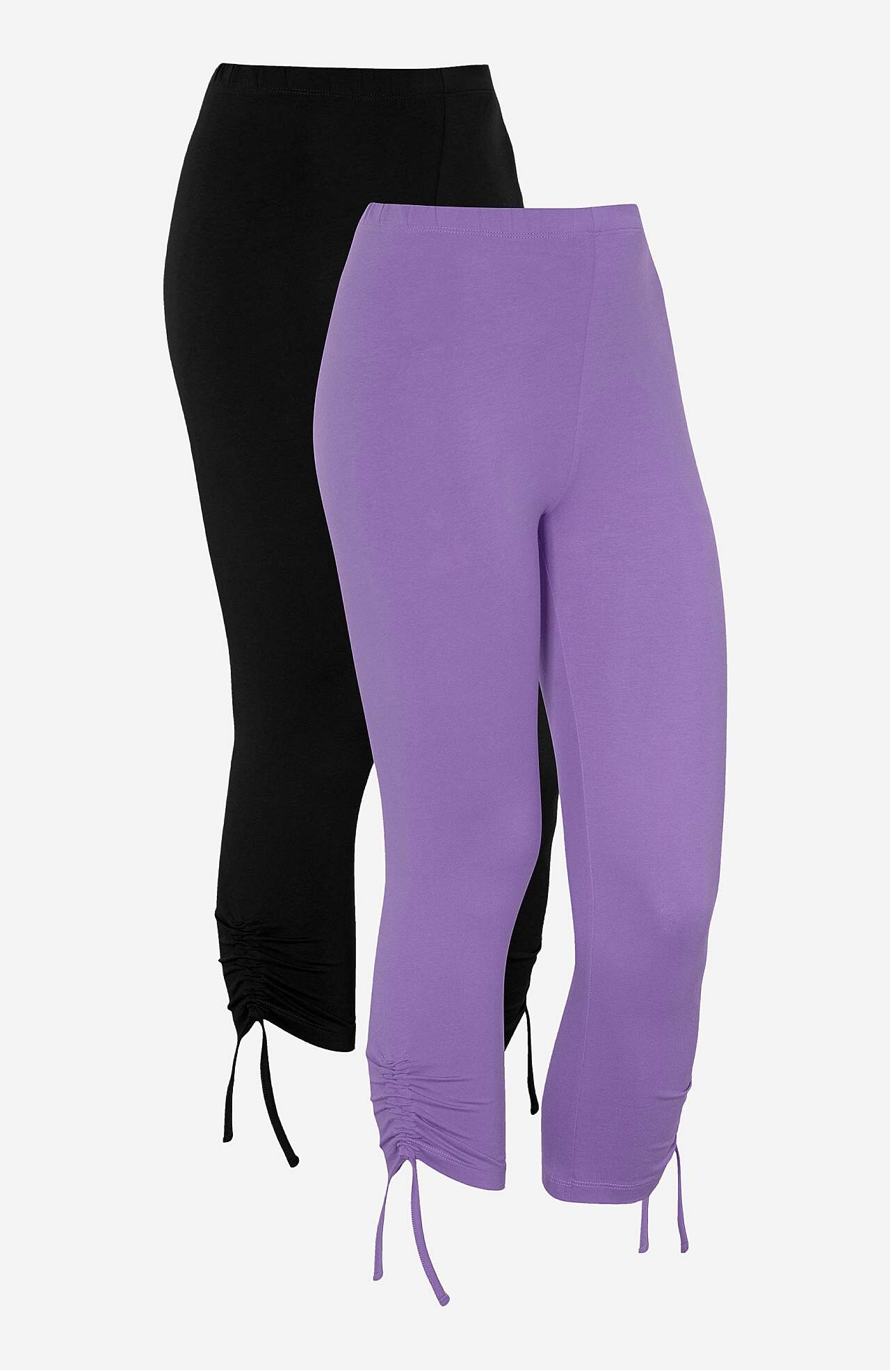 Capri legging met trekkoord aan de uiteinden van de benen Set van 2