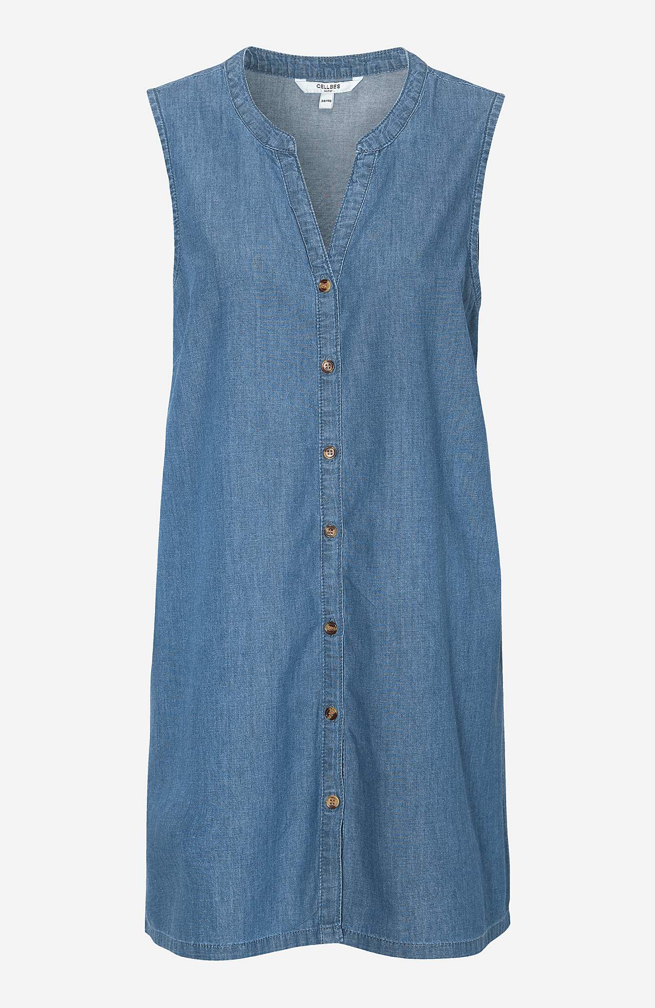 Mouwloze denim tuniek