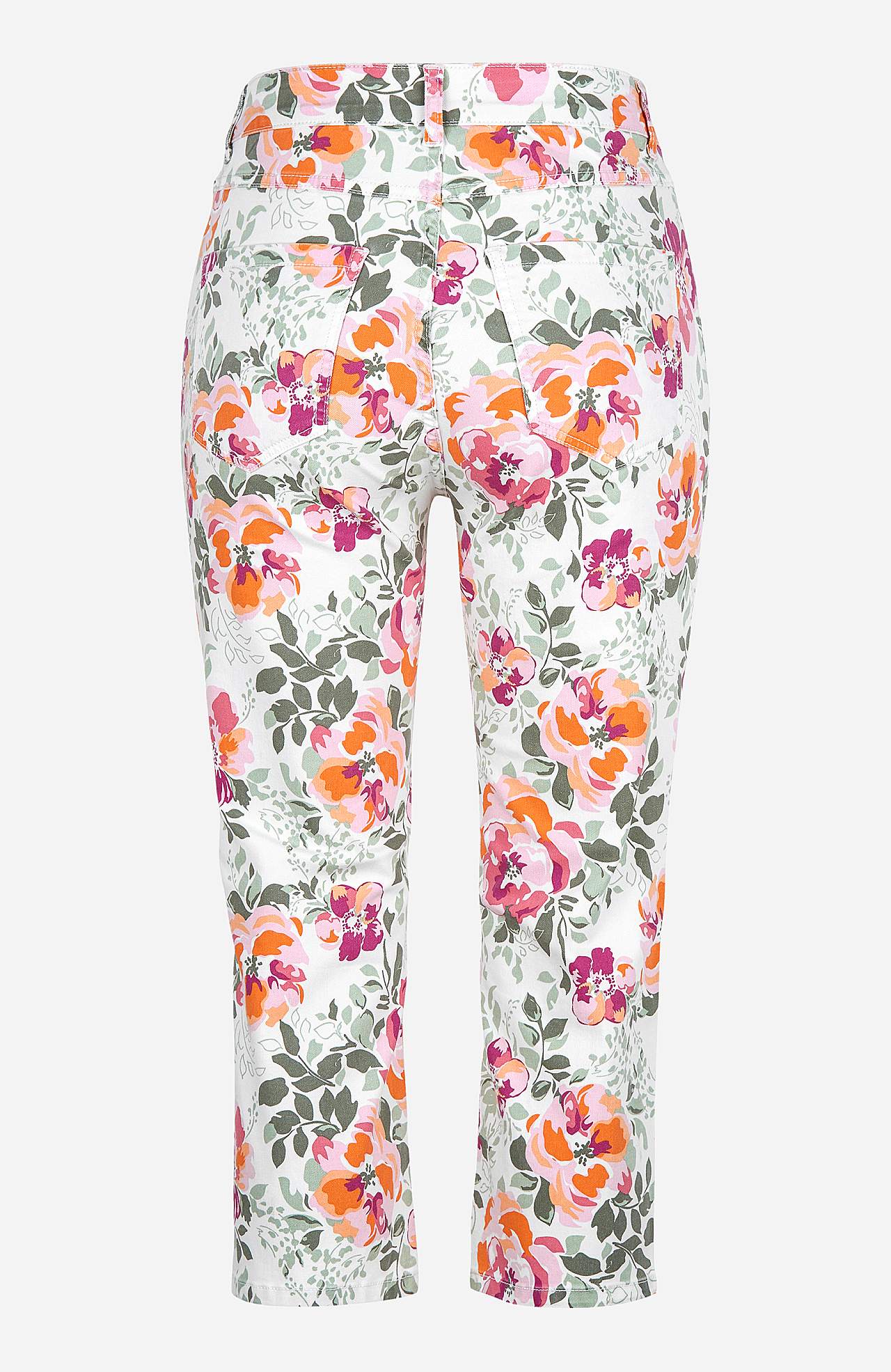 Capribroek met een bloemenpatroon