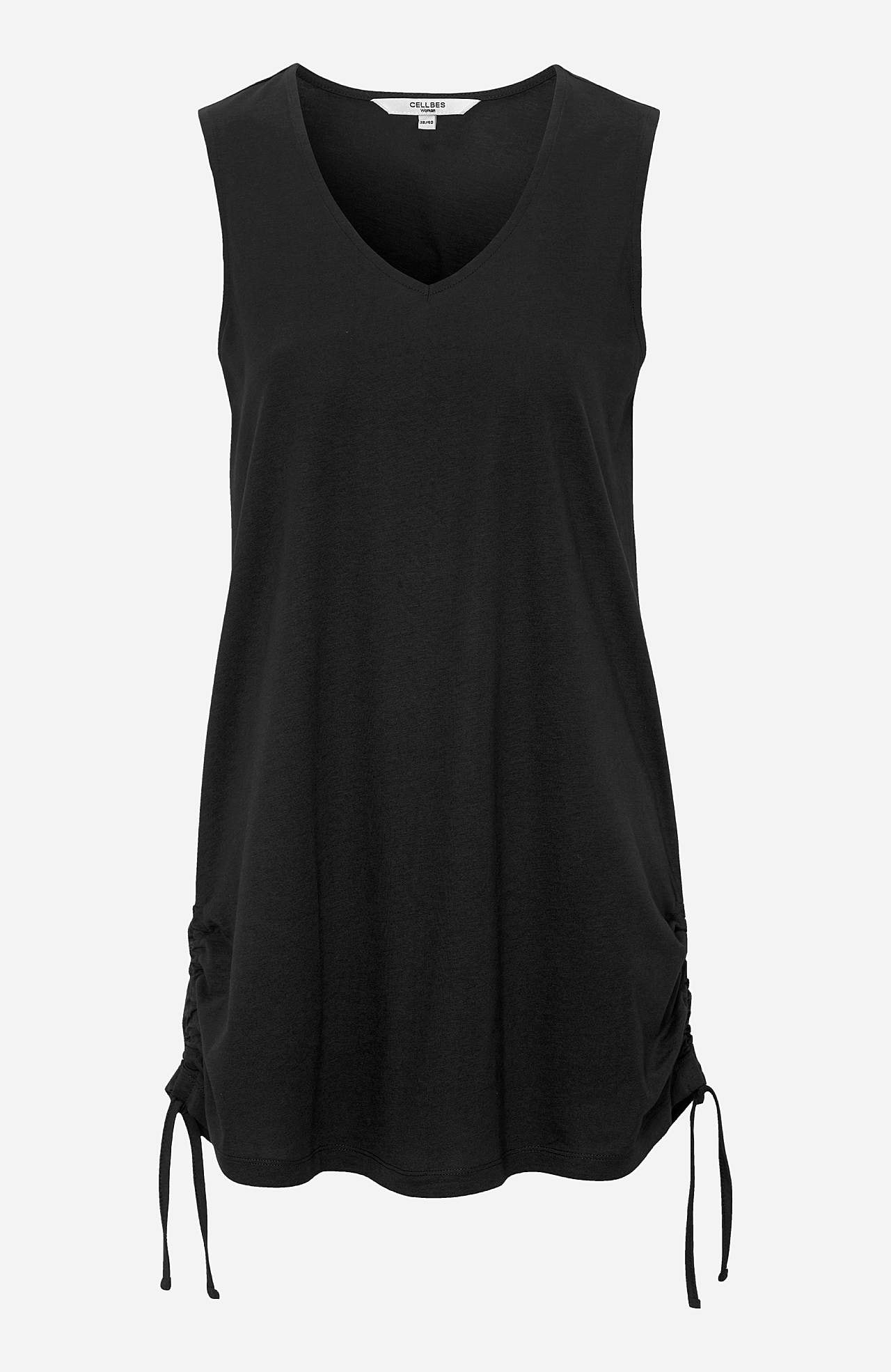 Mouwloze jersey-topjes met twee aparte lengtes Set van 2