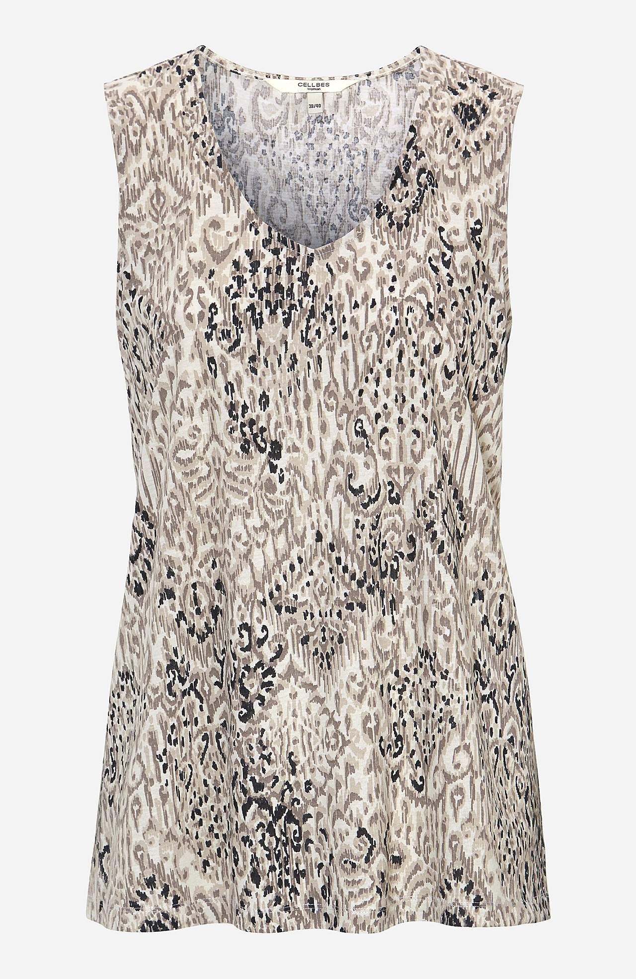Mouwloze jersey-topjes met twee aparte lengtes Set van 2