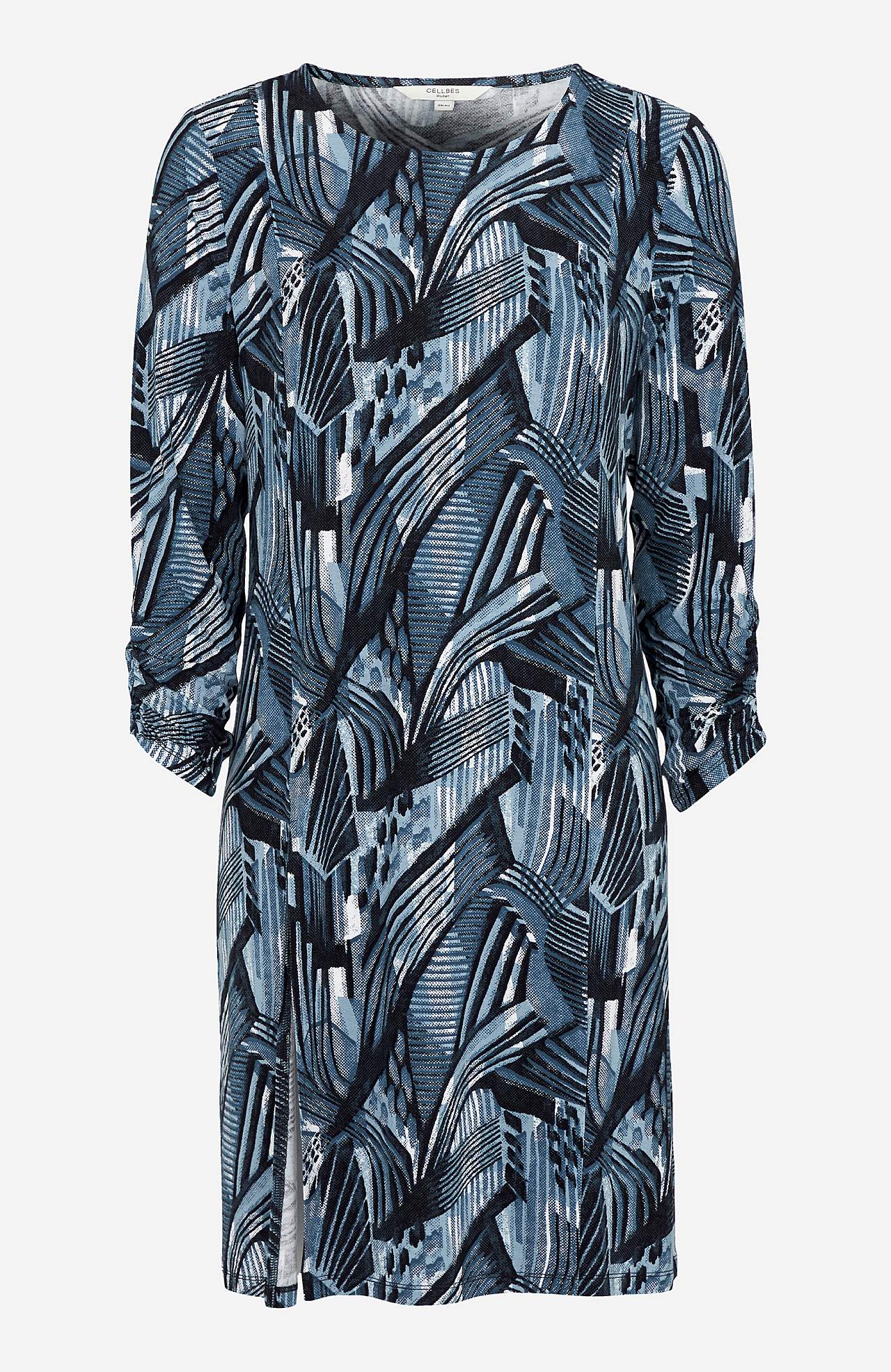 Lange jersey tuniek met hoge split