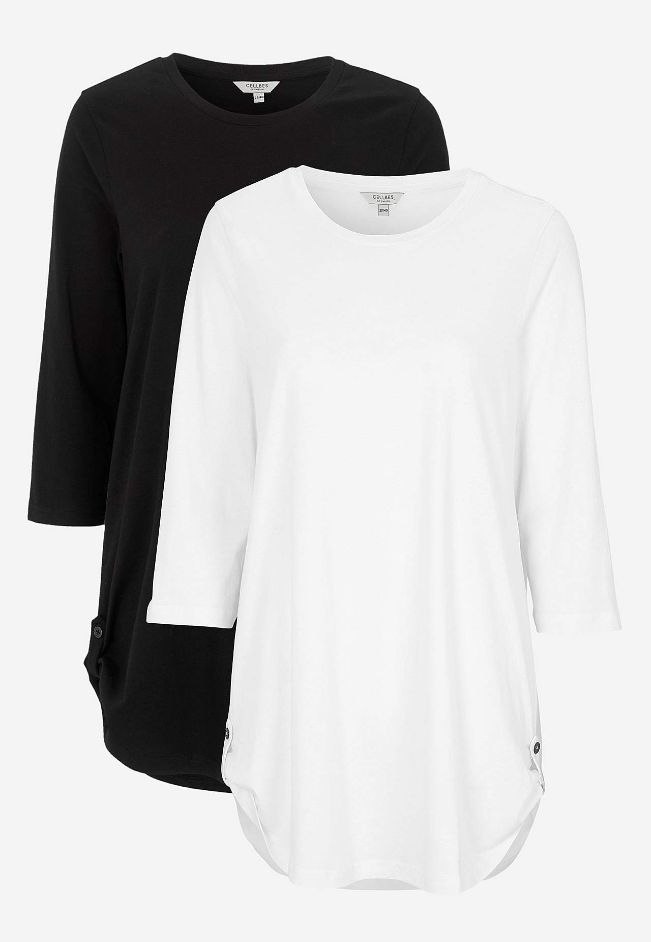 Jersey tuniek met 3/4 mouw Set van 2