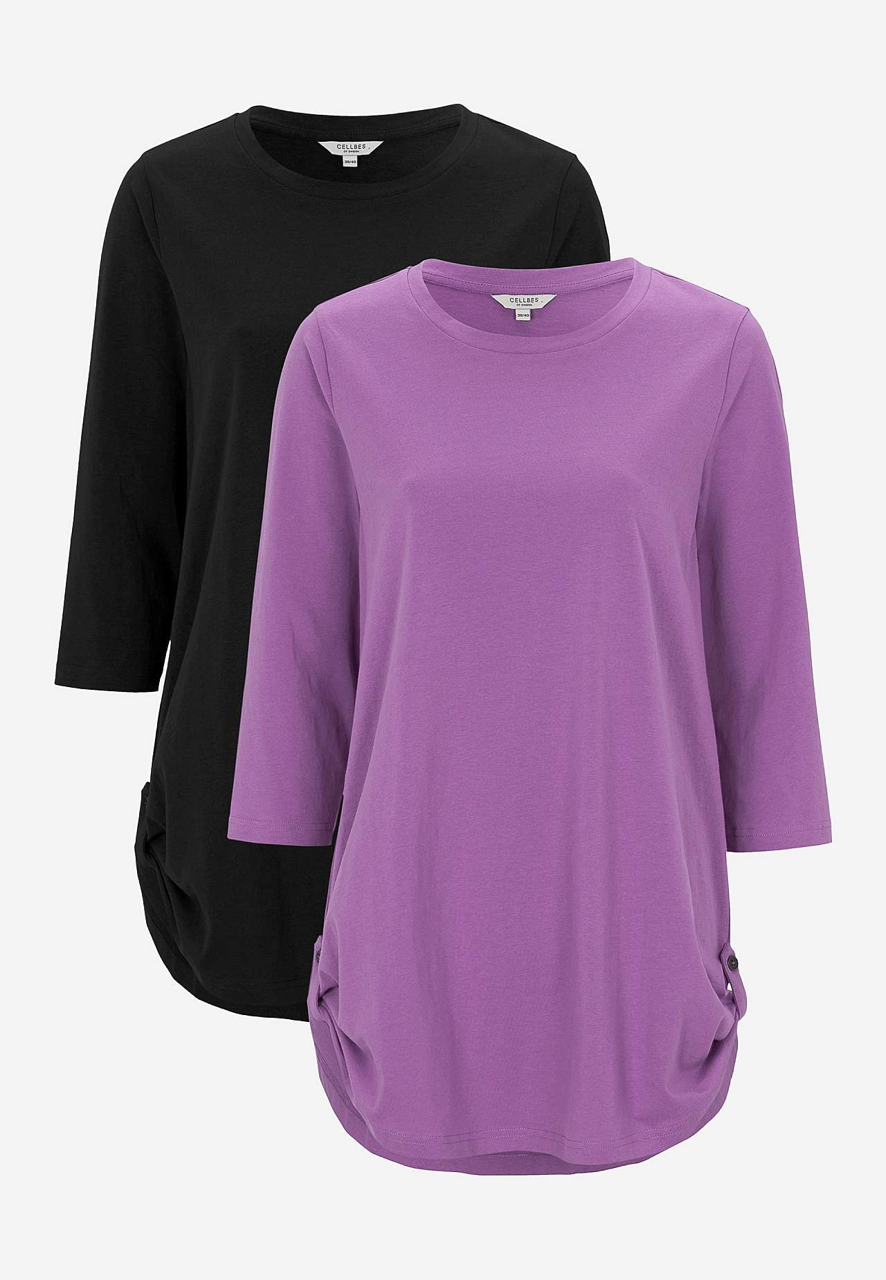 Jersey tuniek met 3/4 mouw Set van 2